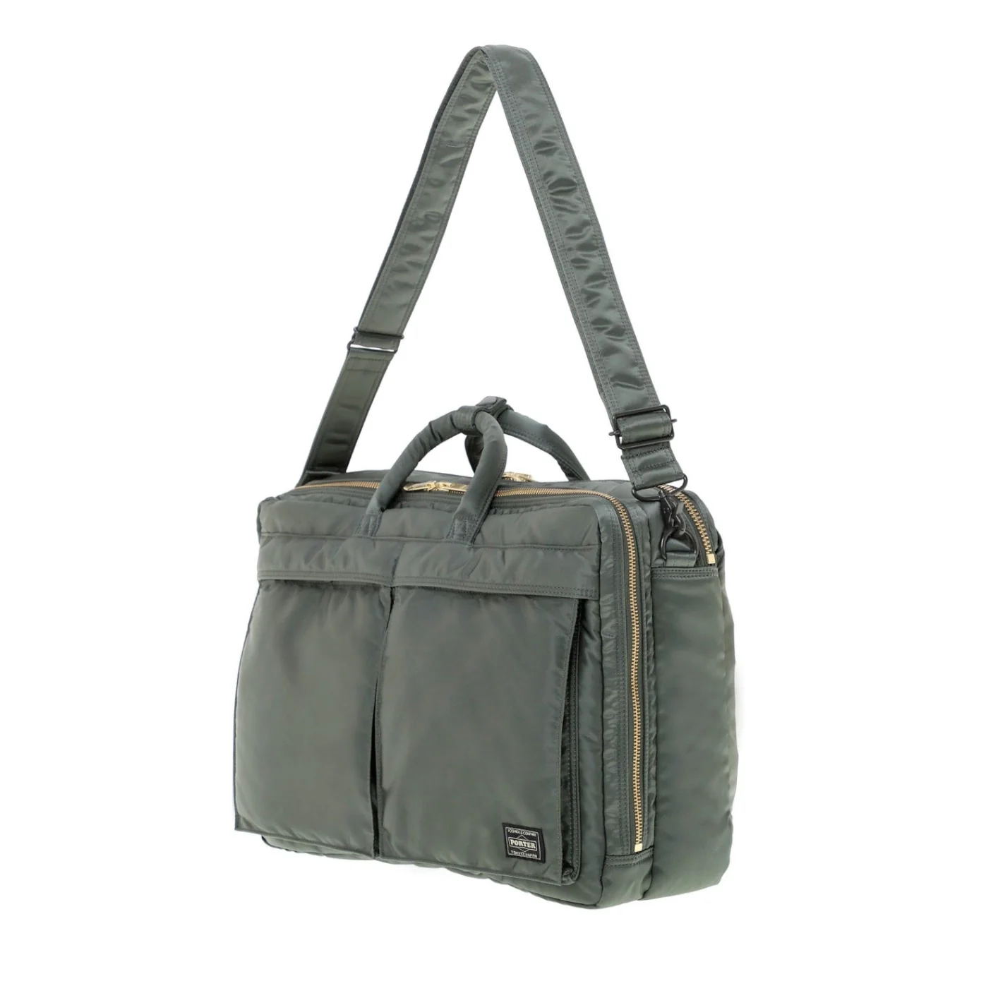 Porter Yoshida New Tanker 3Way Document Bag With Zip - Sage Green - Image 7
