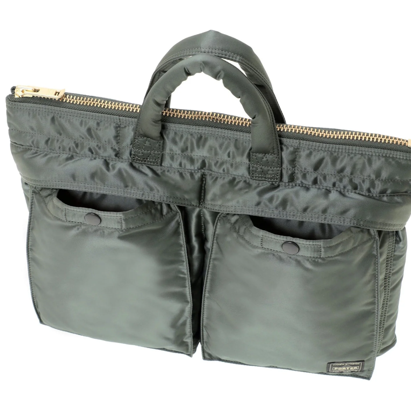 Porter Yoshida New Tanker Short Helmet Bag - Sage Green - Image 4