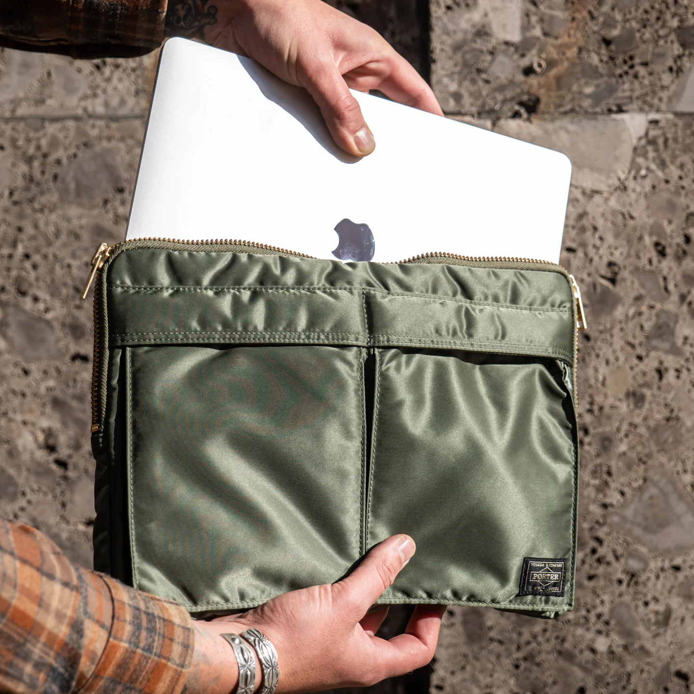 Porter Yoshida Tanker Document Case – Sage Green - Image 8