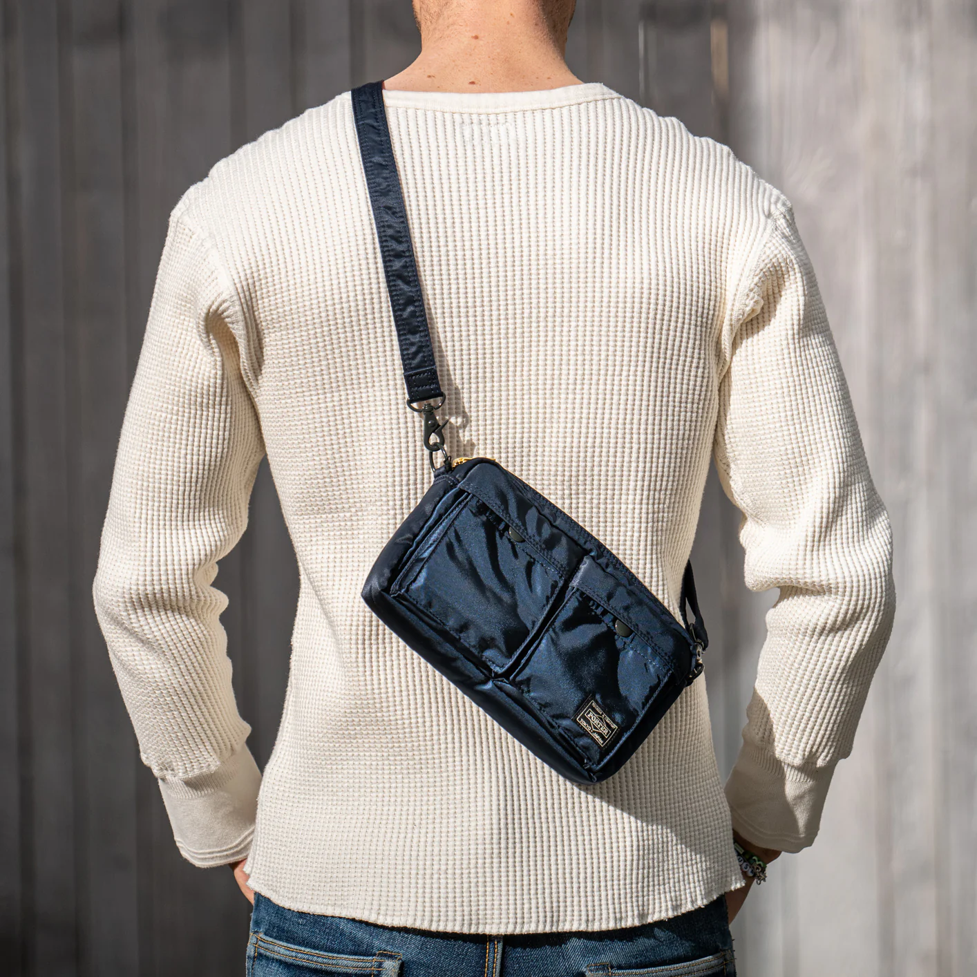 Porter Yoshida Tanker Shoulder Bag (Economy) - Iron Blue - Image 3