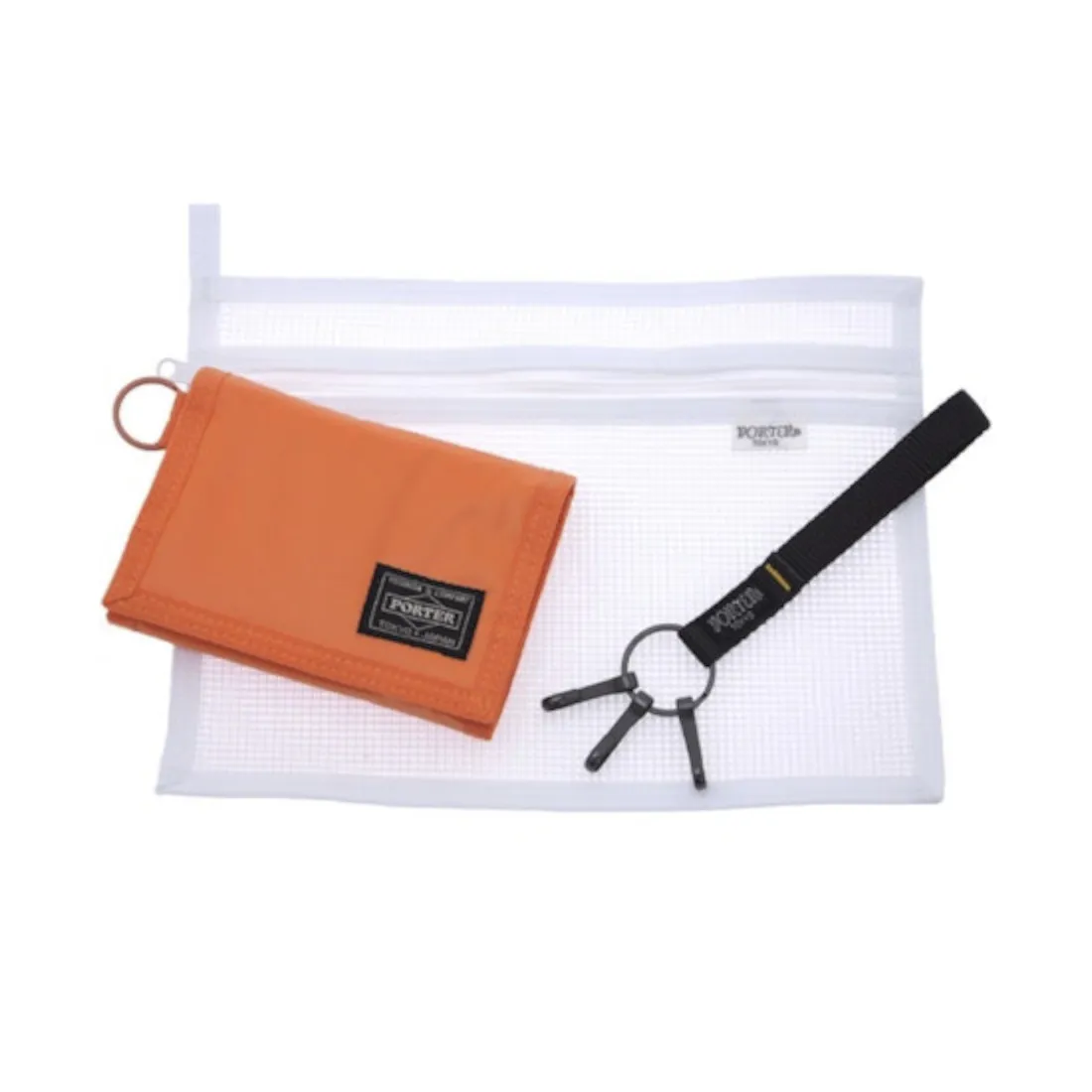 Porter Yoshida 'Tri-Fold‘ Capsule Wallet – Rescue Orange - Image 2