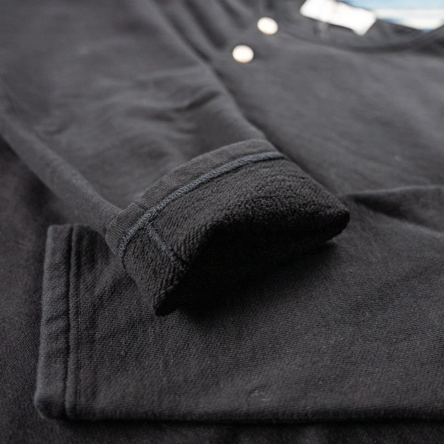 Prequel 15.5oz 1920s Archive Henley – Black - Image 4