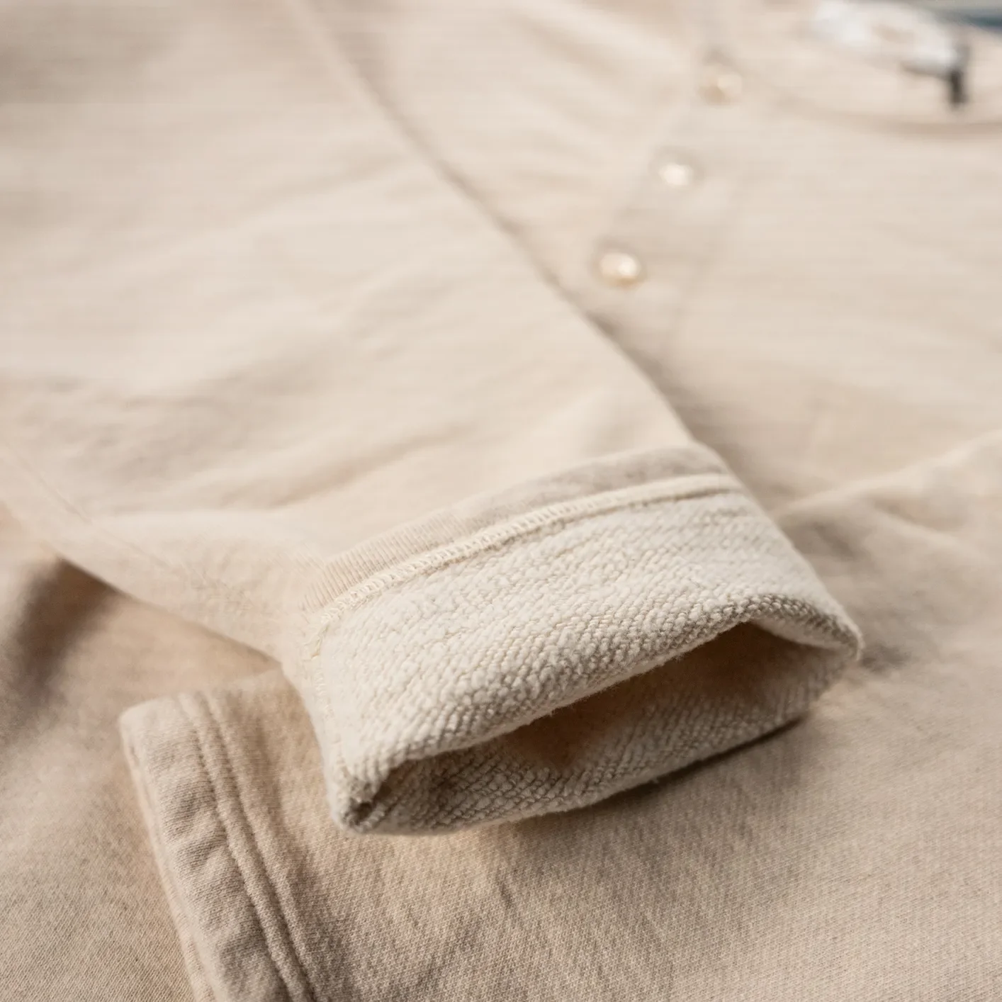 Prequel 15.5oz 1920s Archive Henley – Natural - Image 4