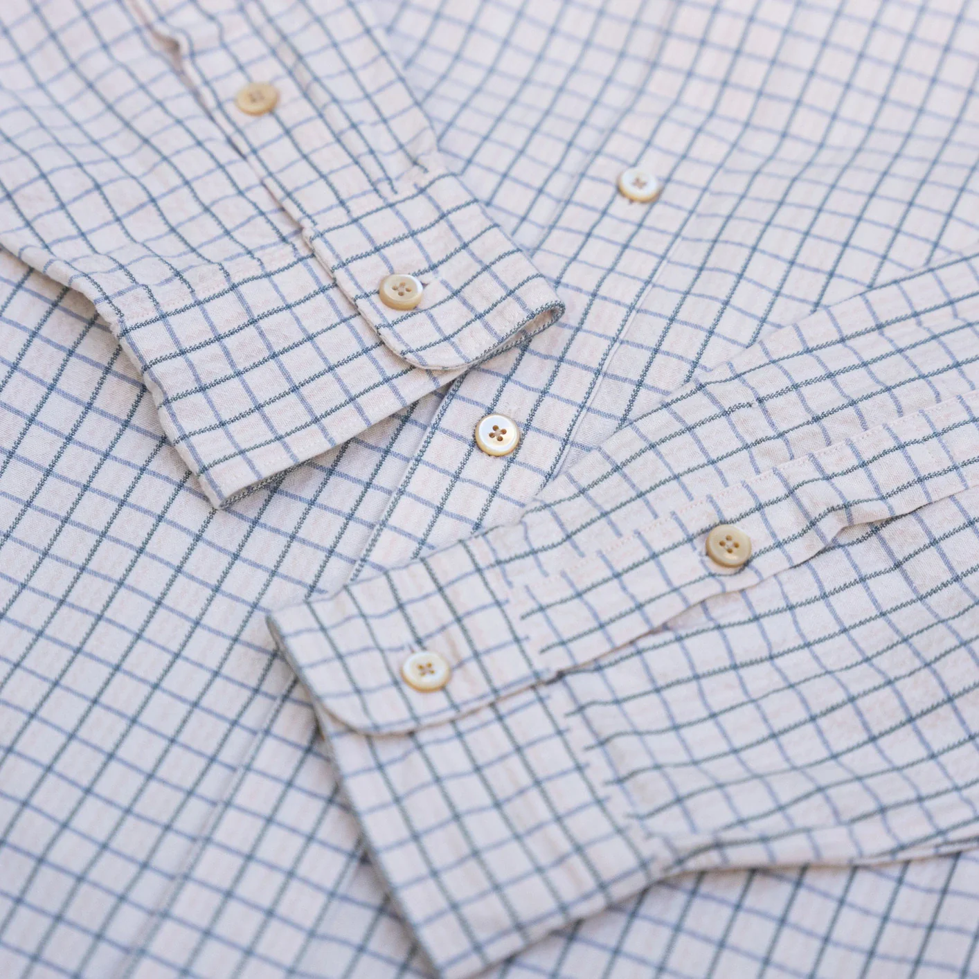 Prequel 5.5oz Relief Check Shirt - Beige - Image 3