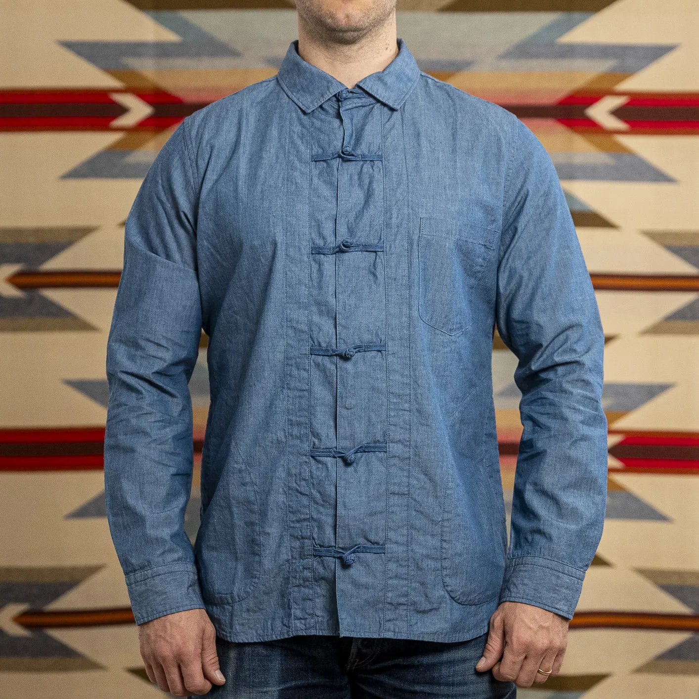 Pure Blue Japan 2234 Oriental Chambray Shirt - Indigo