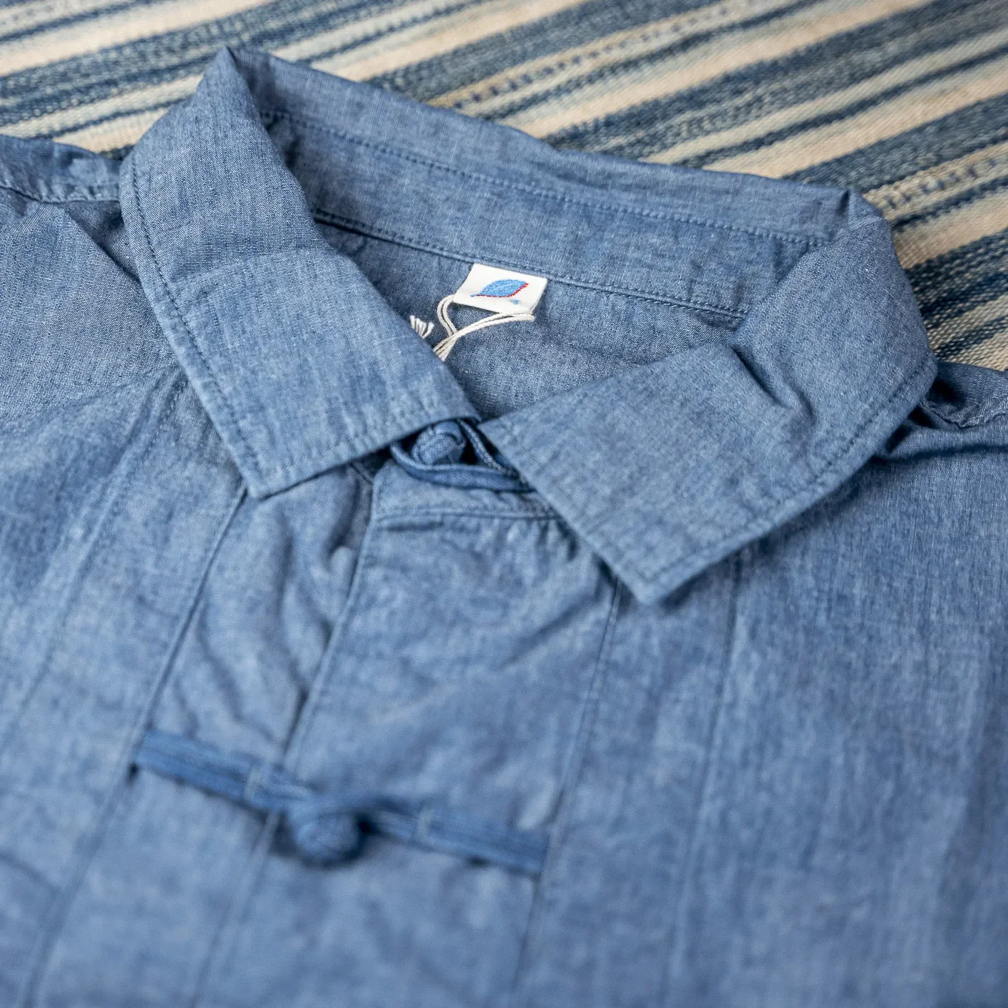 Pure Blue Japan 2234 Oriental Chambray Shirt - Indigo - Image 2