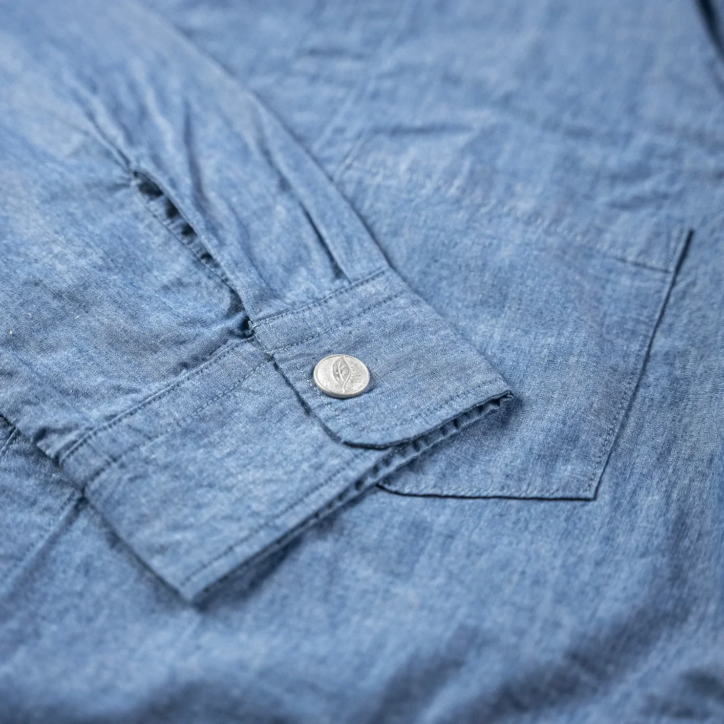 Pure Blue Japan 2234 Oriental Chambray Shirt - Indigo - Image 3