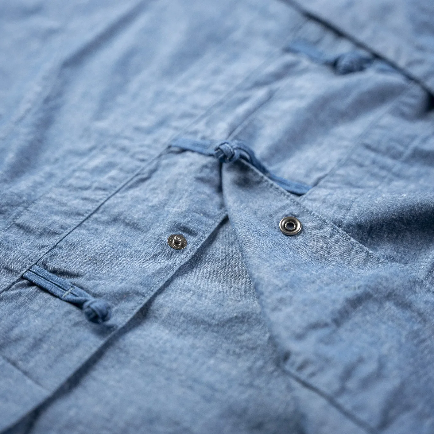 Pure Blue Japan 2234 Oriental Chambray Shirt - Indigo - Image 4
