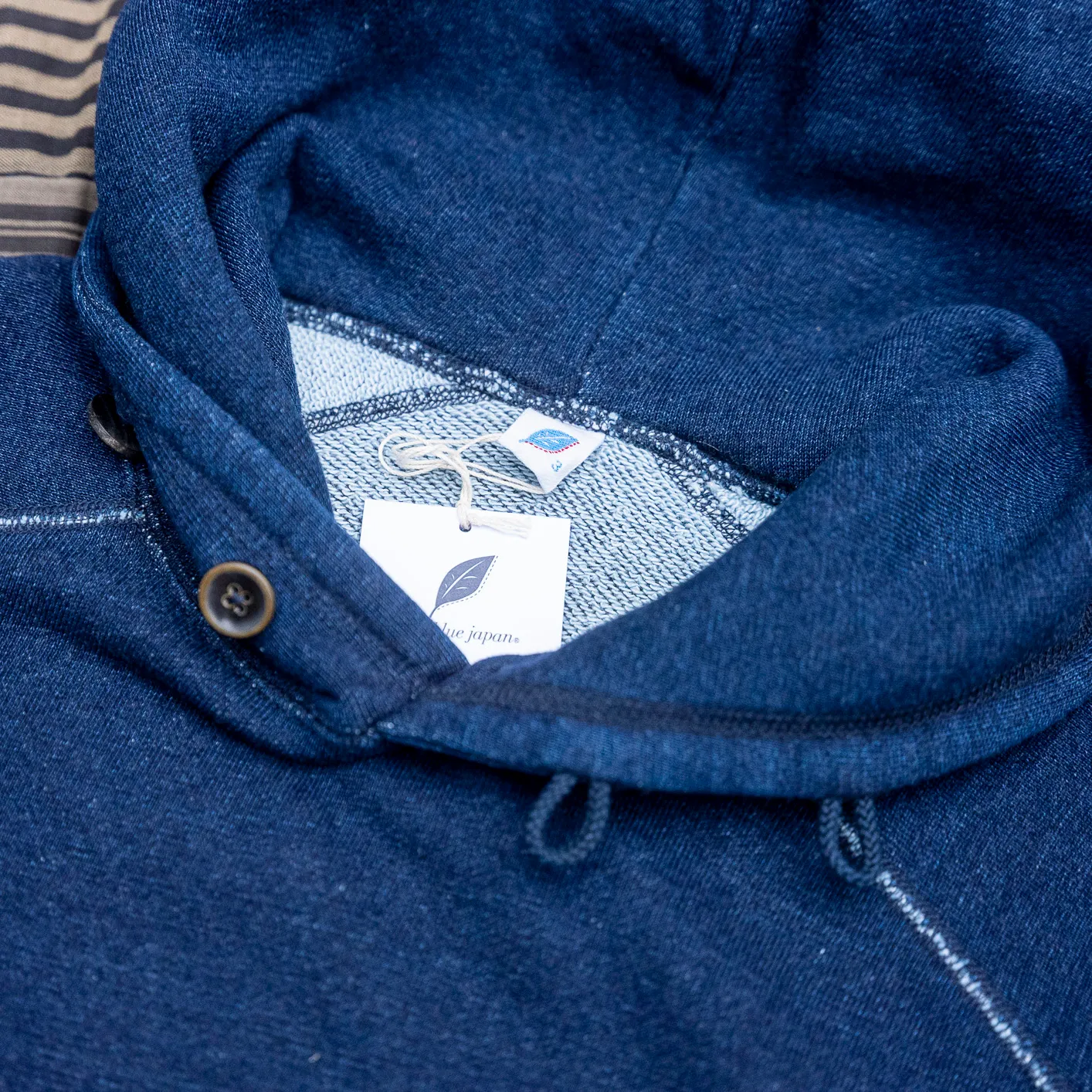 Pure Blue Japan Indigo Yarn Dyed Hoodie – 5410 - Image 2