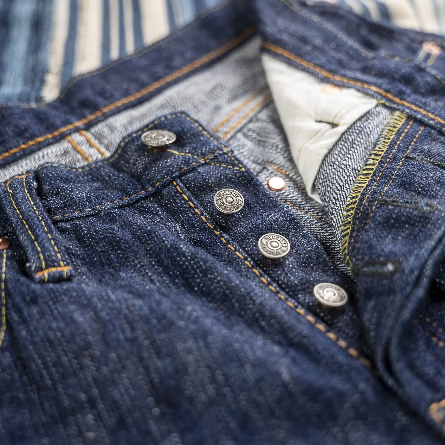 Pure Blue Japan KS-019 15oz Slub Selvedge Denim - Kasuri Indigo / Relaxed Tapered - Image 5
