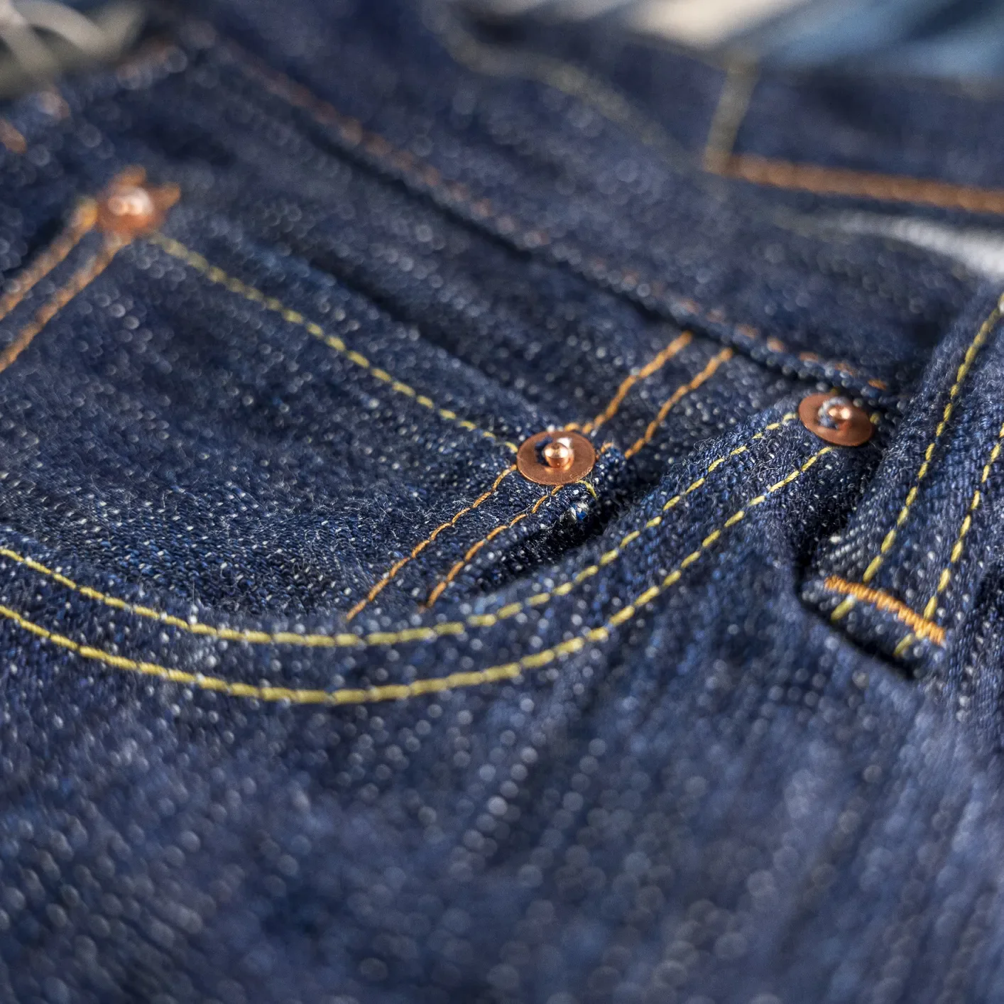 Pure Blue Japan KS-019 15oz Slub Selvedge Denim - Kasuri Indigo / Relaxed Tapered - Image 6