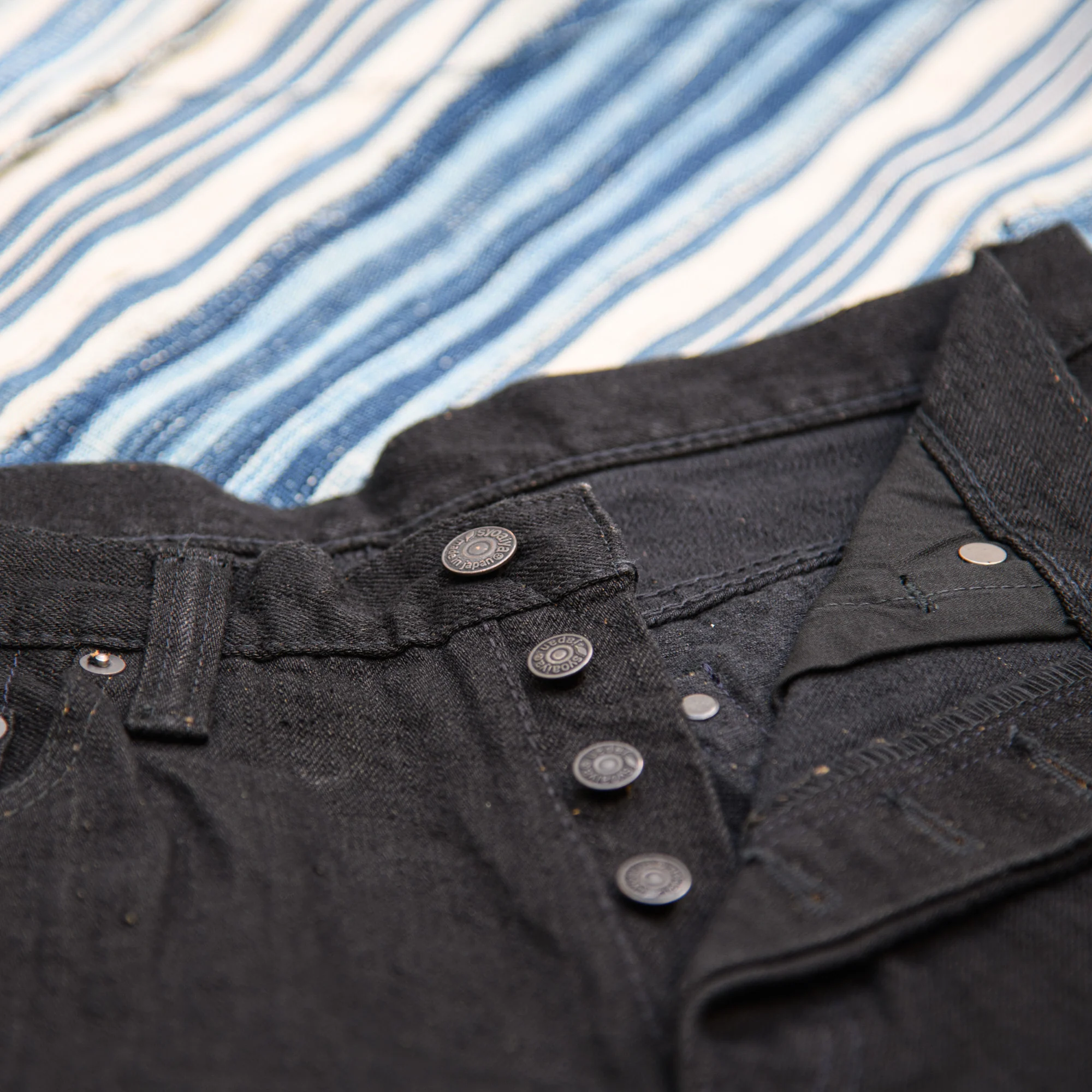 Pure Blue Japan TCD-019 14oz Teacore Black Selvedge Jeans – Relaxed Tapered - Image 5