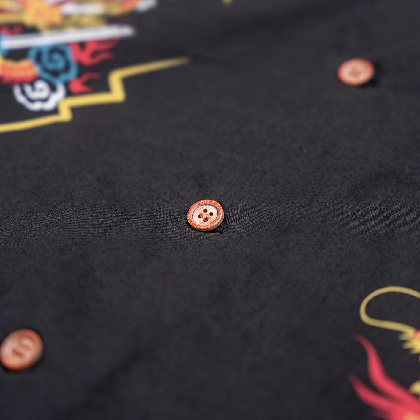 Samurai Jeans ‘Dragon’ Aloha Shirt – Black - Image 4