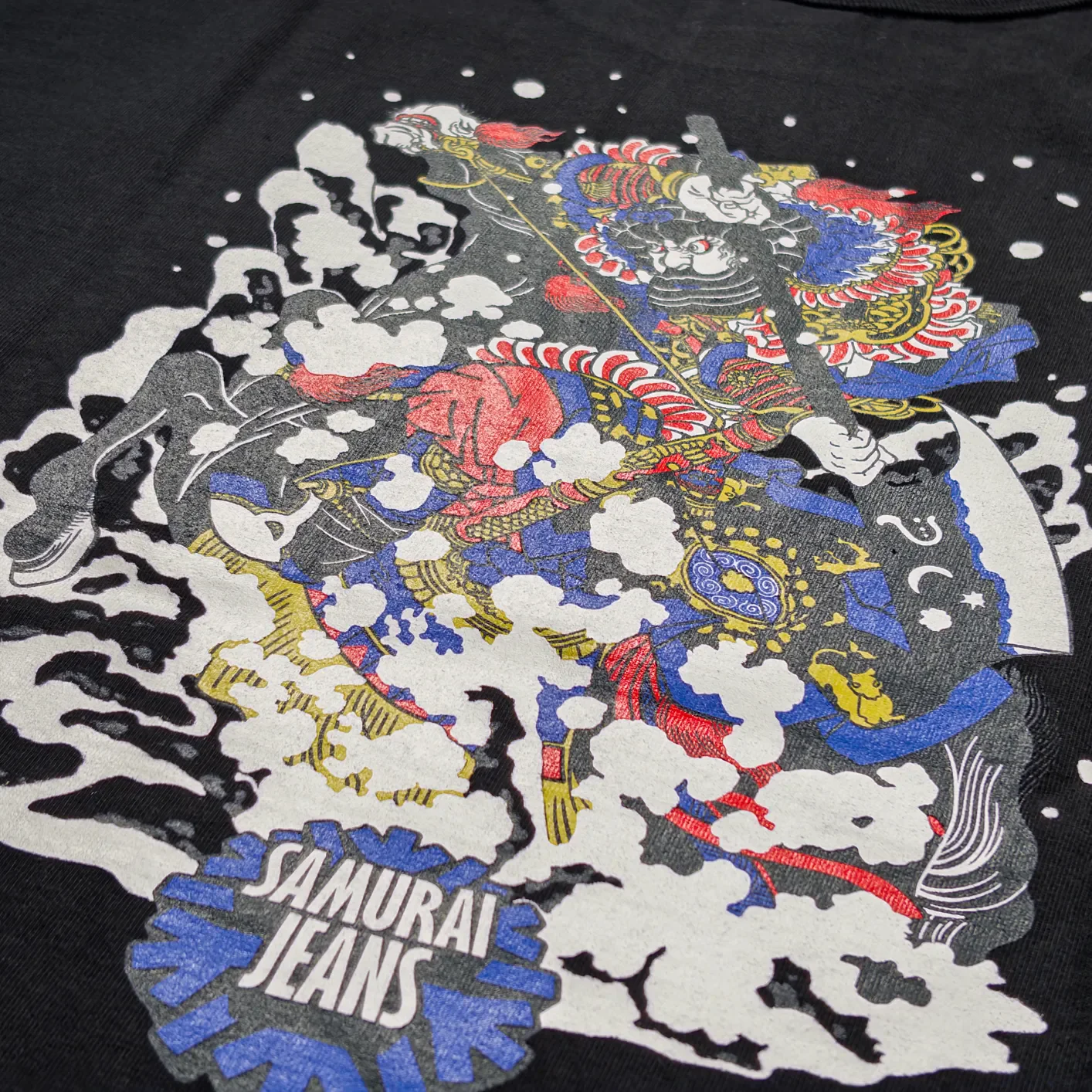 Samurai Jeans 'Fierce Warrior' 8.5oz Heavyweight Loopwheeled T-Shirt – Black - Image 2