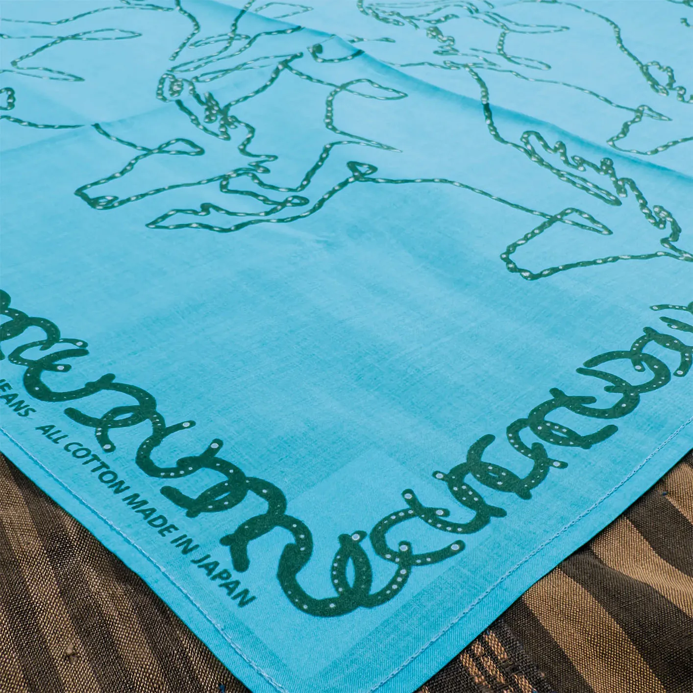 Samurai Jeans ‘Year of the Horse’ Selvedge Bandana – Turquoise - Image 2