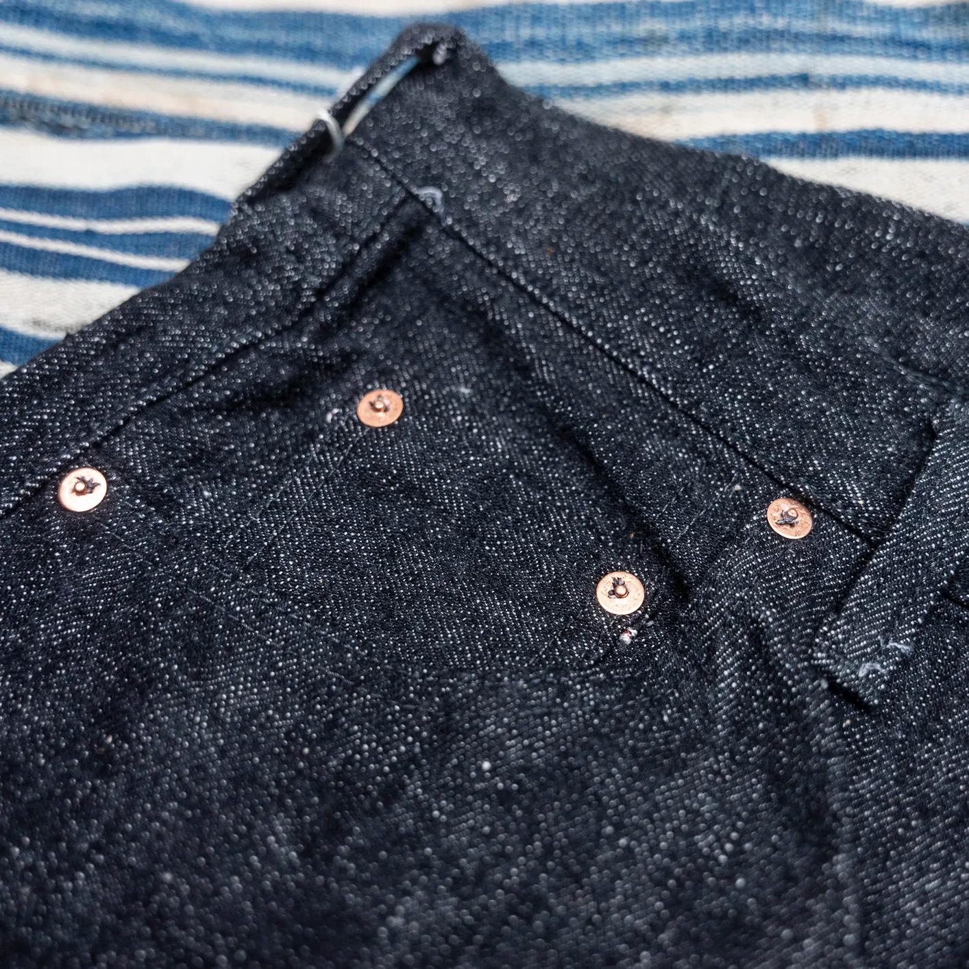 Samurai Jeans S211BK ‘Koku Benkei’ 17oz Bushido Selvage Jeans – Black / Relaxed Tapered - Image 6