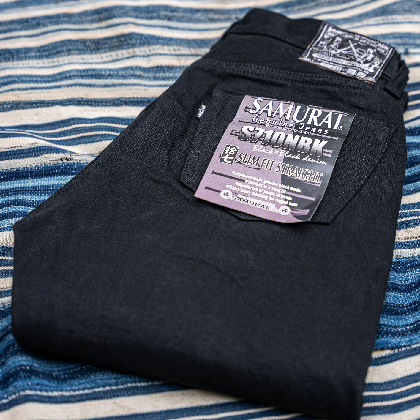 Samurai Jeans S710NBKII 17oz Color-Fast Black x Black Selvedge Jeans – Slim Fit - Image 3