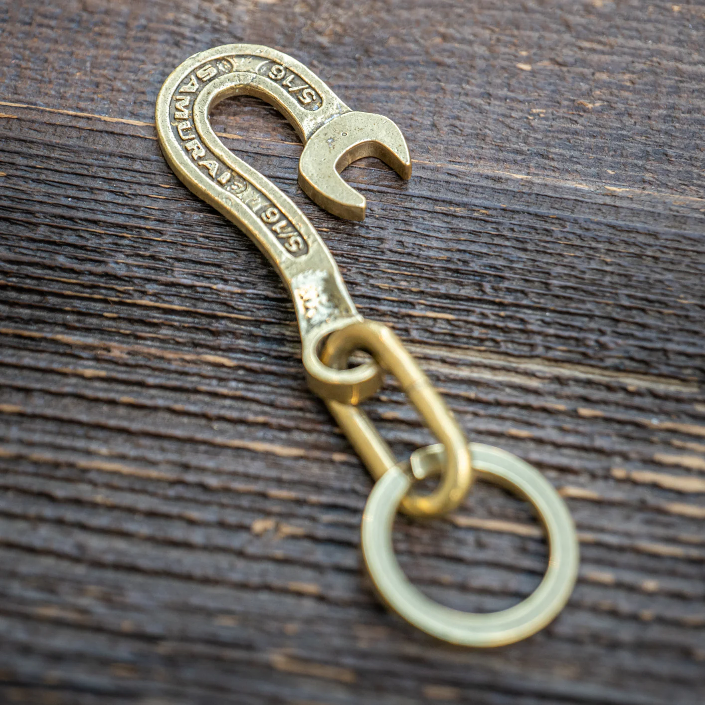 Samurai Wrench Key Hook - Solid Brass - Image 3