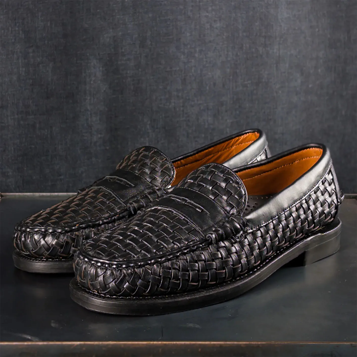 Sebago ‘Otis‘ Woven Penny Loafer – Black