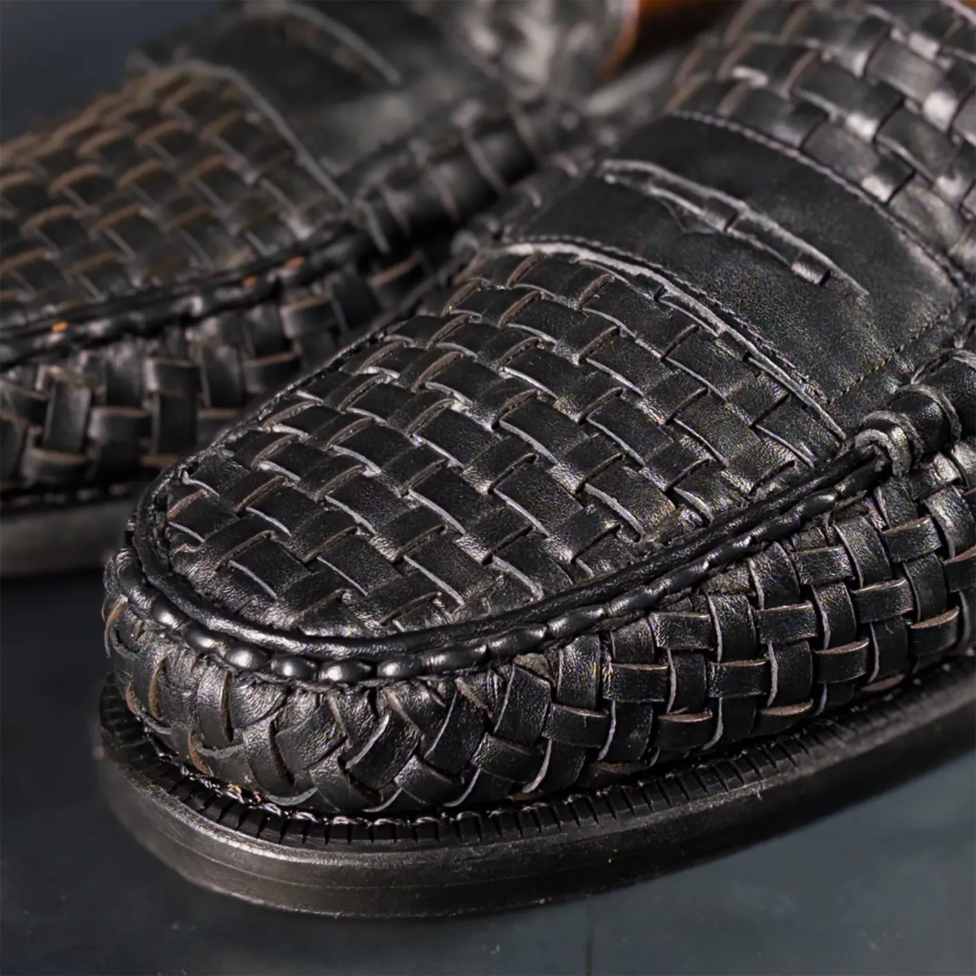 Sebago ‘Otis‘ Woven Penny Loafer – Black - Image 3