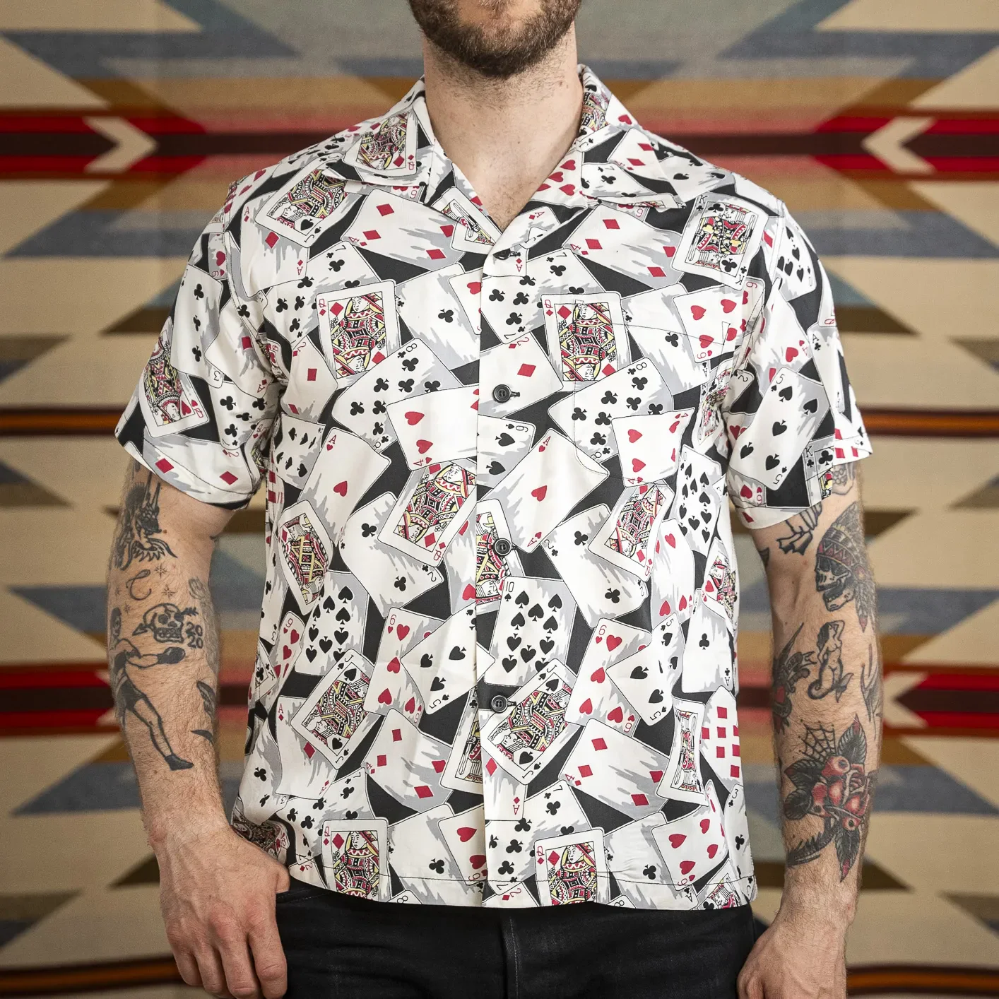 Star of Hollywood ‘Playing Cards’ Aloha Shirt - Black
