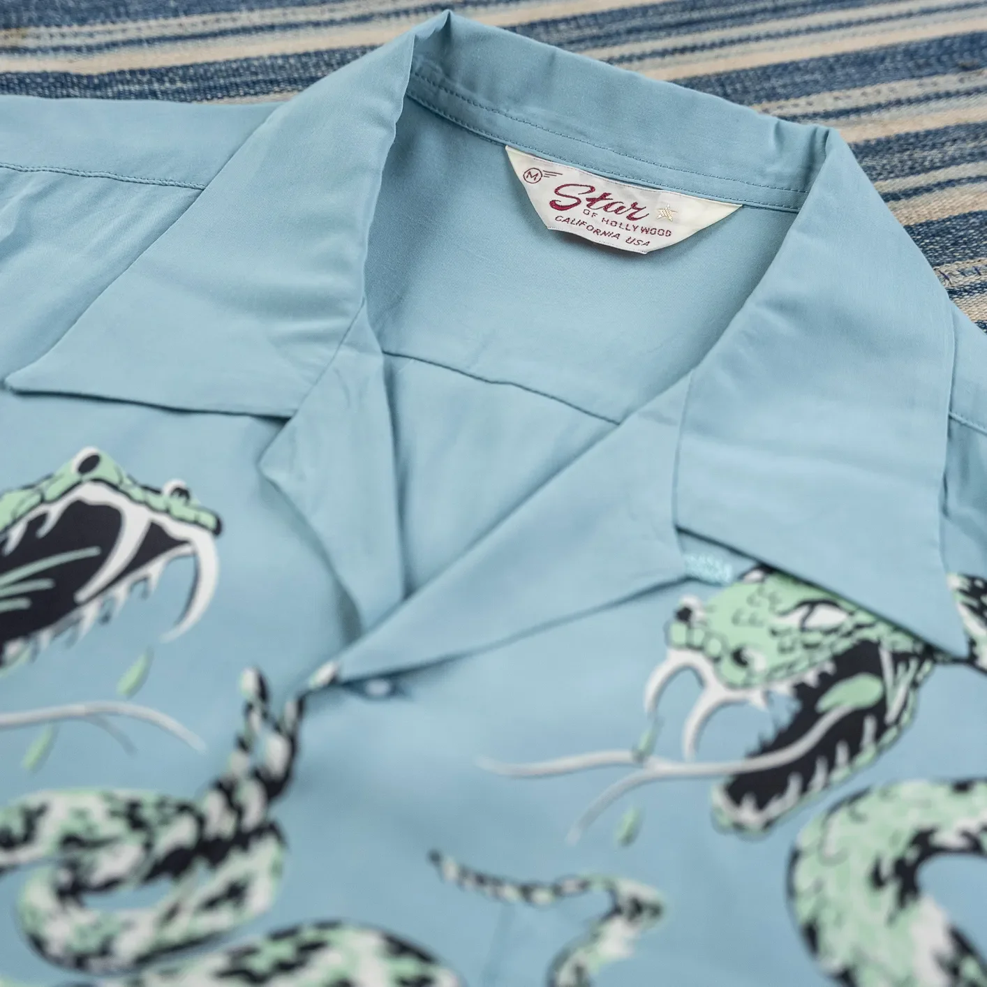 Star of Hollywood ‘Rattle Snake’ Aloha Shirt - Blue - Image 3