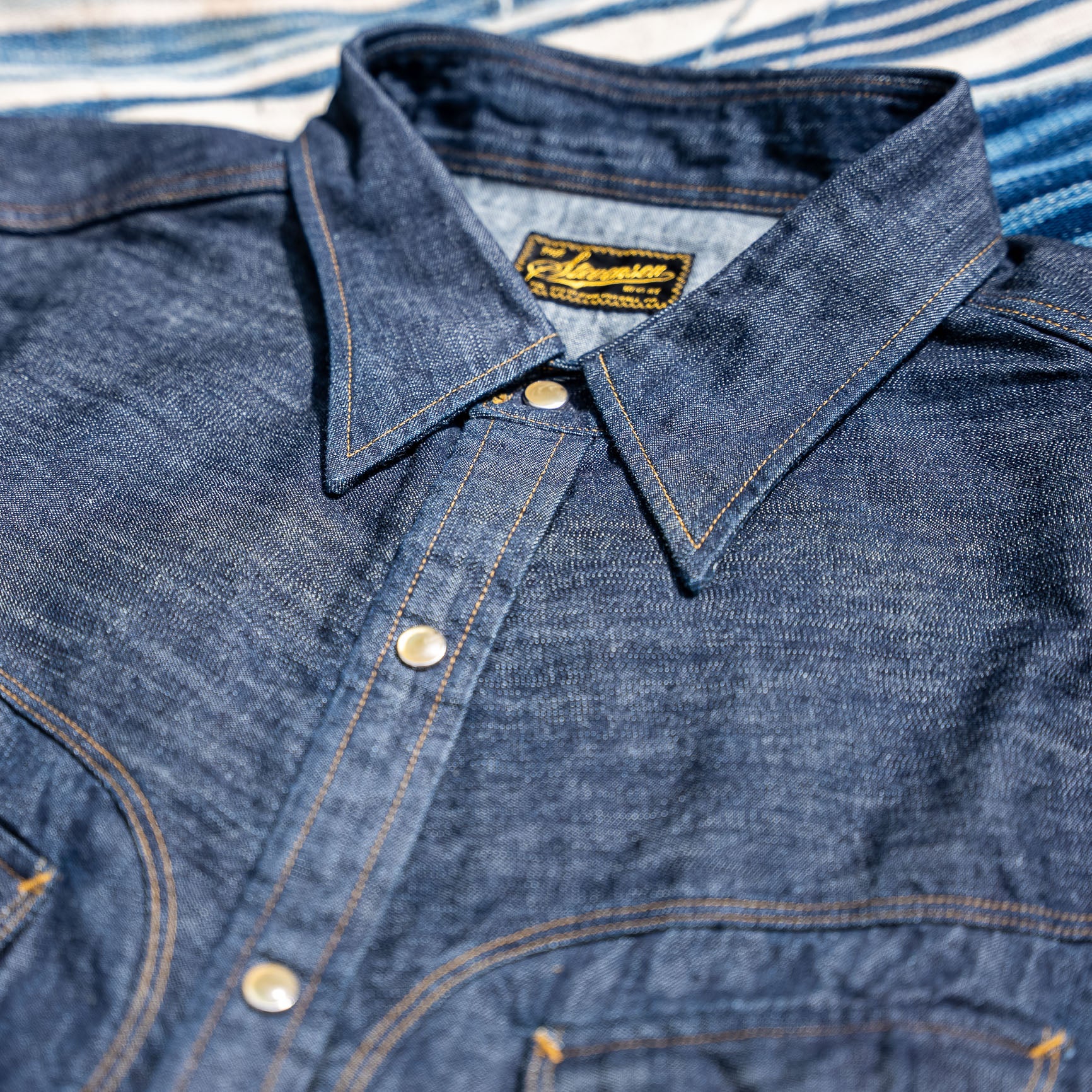 Stevenson Overall Co. 8oz Cody Western Denim Shirt – Indigo / Store Exclusive Button Special - Image 3