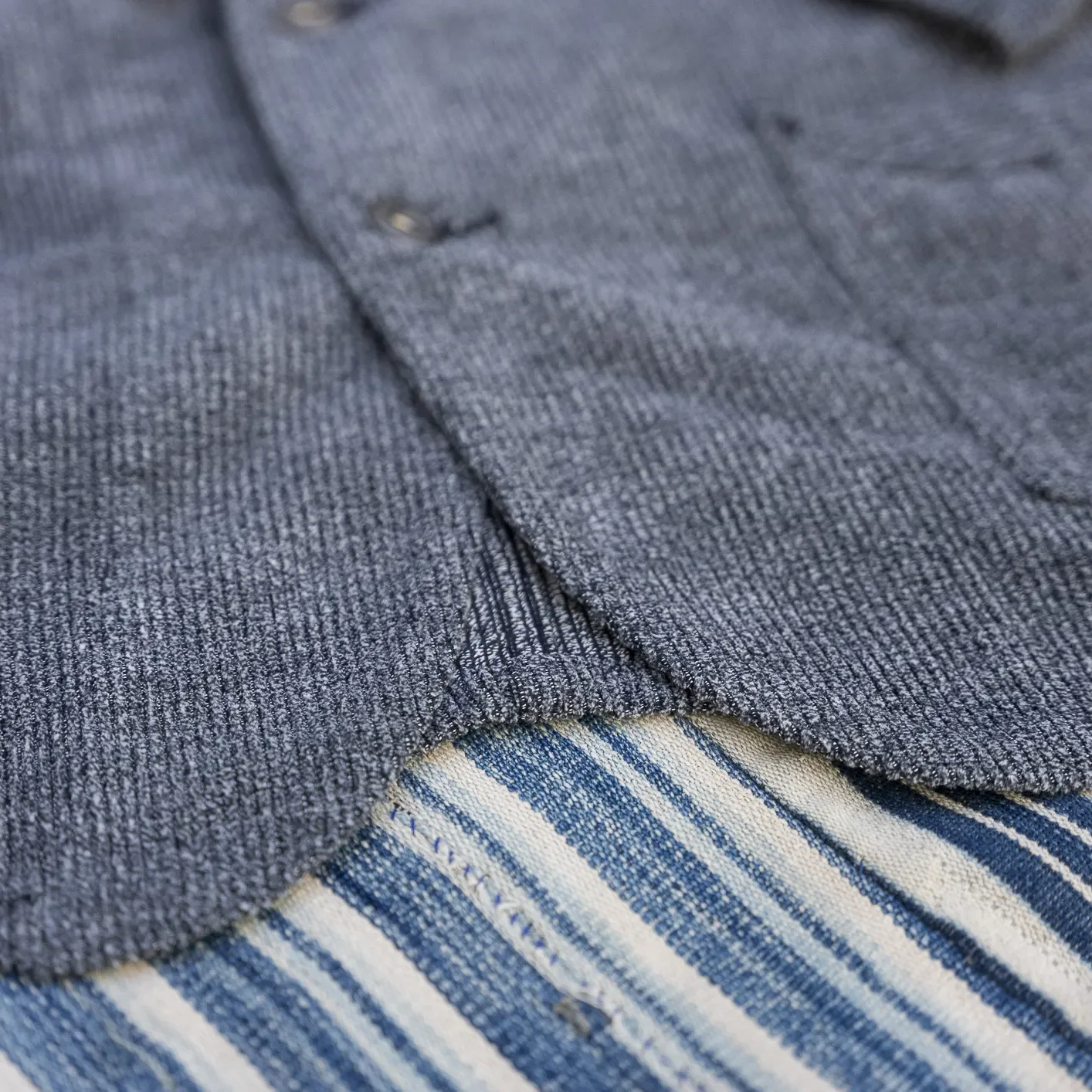 Stevenson Overall Co. HogHead Heathered Corduroy Railway Jacket - Charcoal - Image 5