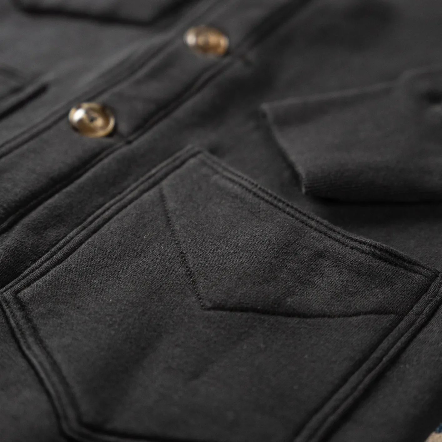 Strike Gold 20oz Loopwheeled Sweat Cardigan – Black - Image 4