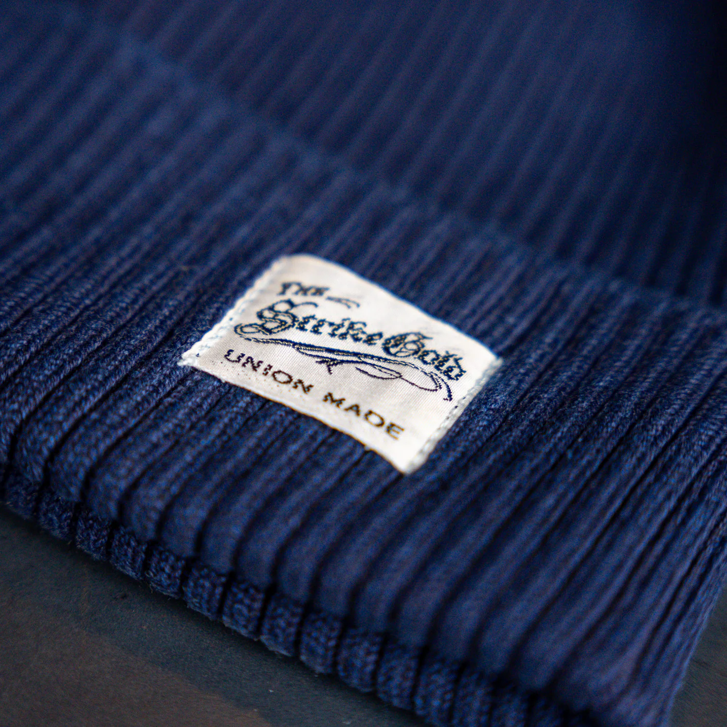Strike Gold Knit Cap – Indigo Yarn Dyed - Image 3