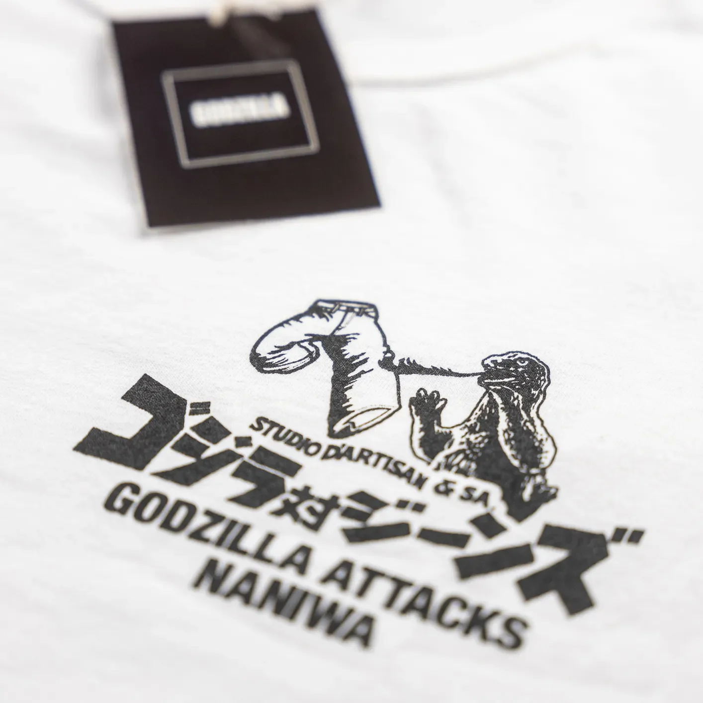 Studio D’Artisan GZ-016 ‘Godzilla Attacks Naniwa’ Collaboration T-Shirt - White - Image 4