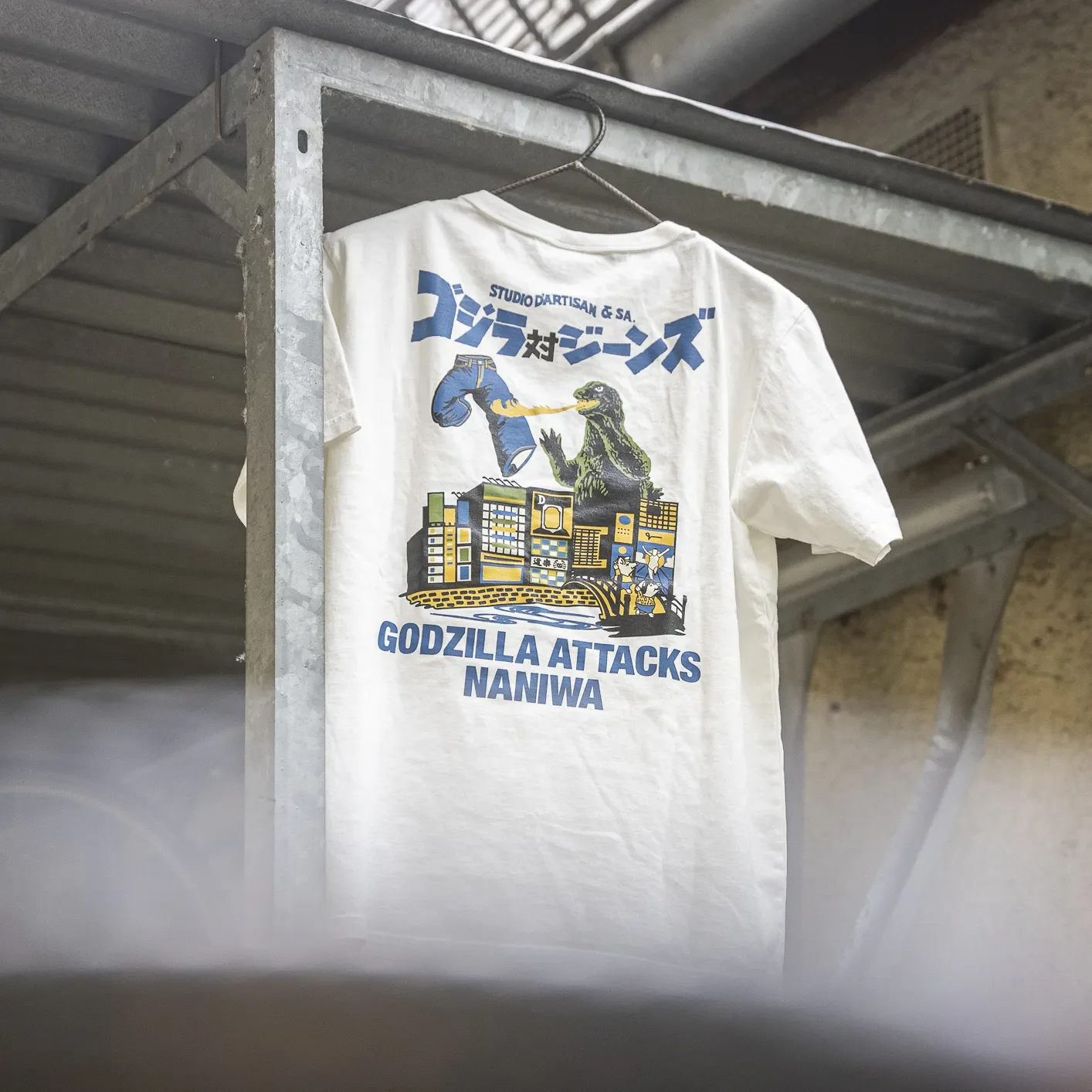 Studio D’Artisan GZ-016 ‘Godzilla Attacks Naniwa’ Collaboration T-Shirt - White - Image 7