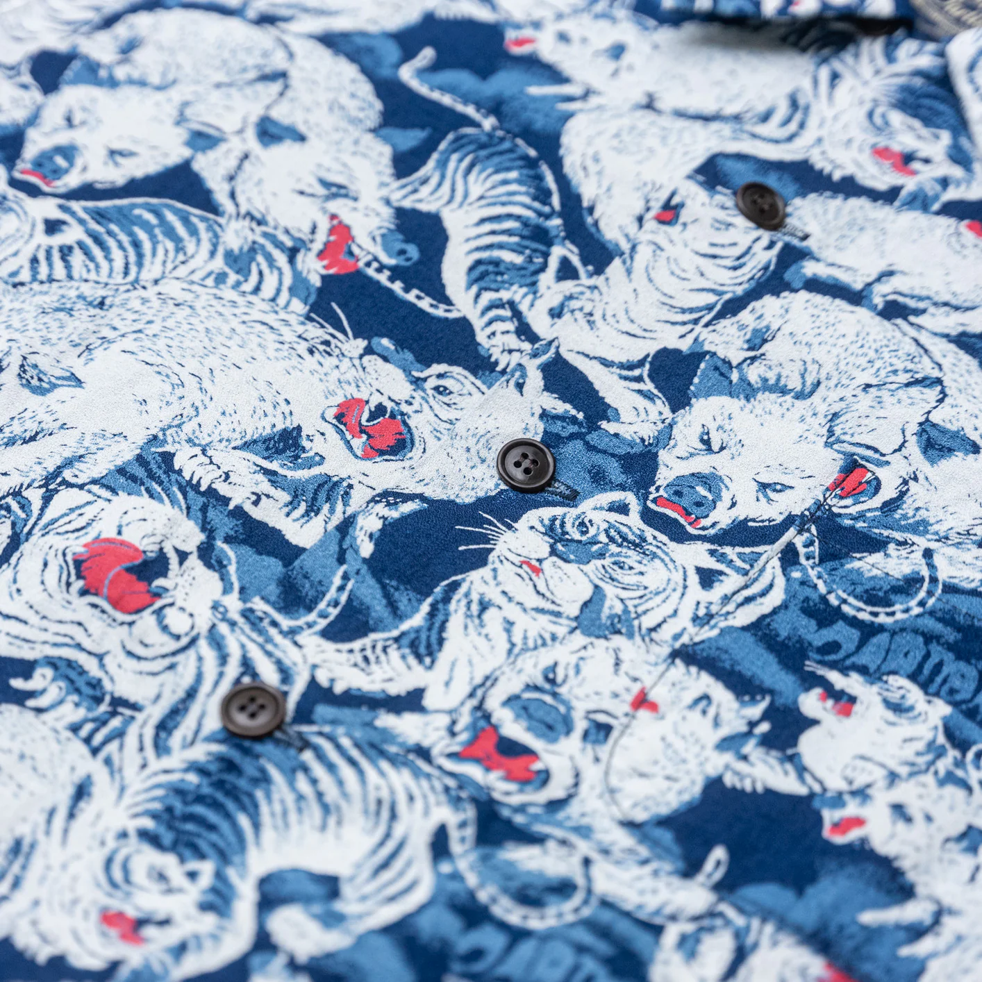 Studio D’Artisan SP-091 45th Anniversary ‘100 Pigs’ Aloha Shirt – Indigo Dyed - Image 3