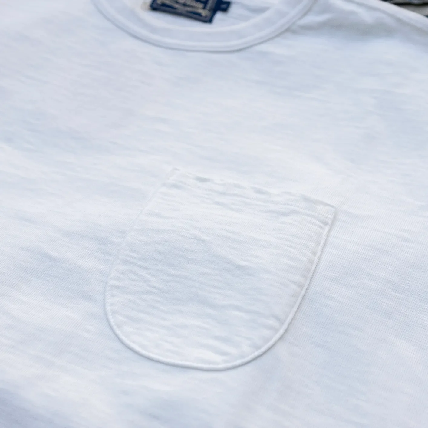 Studio D’Artisan SP-094 ‘Ishikawadai’ 1953 Loopwheeled Pocket T-Shirt - White / 45th Anniversary Collection - Image 5