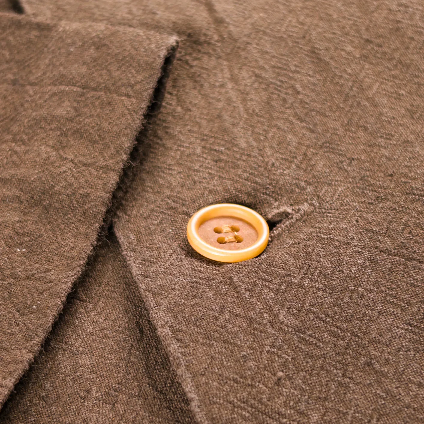 Studio D'Artisan 5739 ‘Amami Oshima’ Mud-Dyed 13oz Cotton Linen Shirt – Dark Brown - Image 3