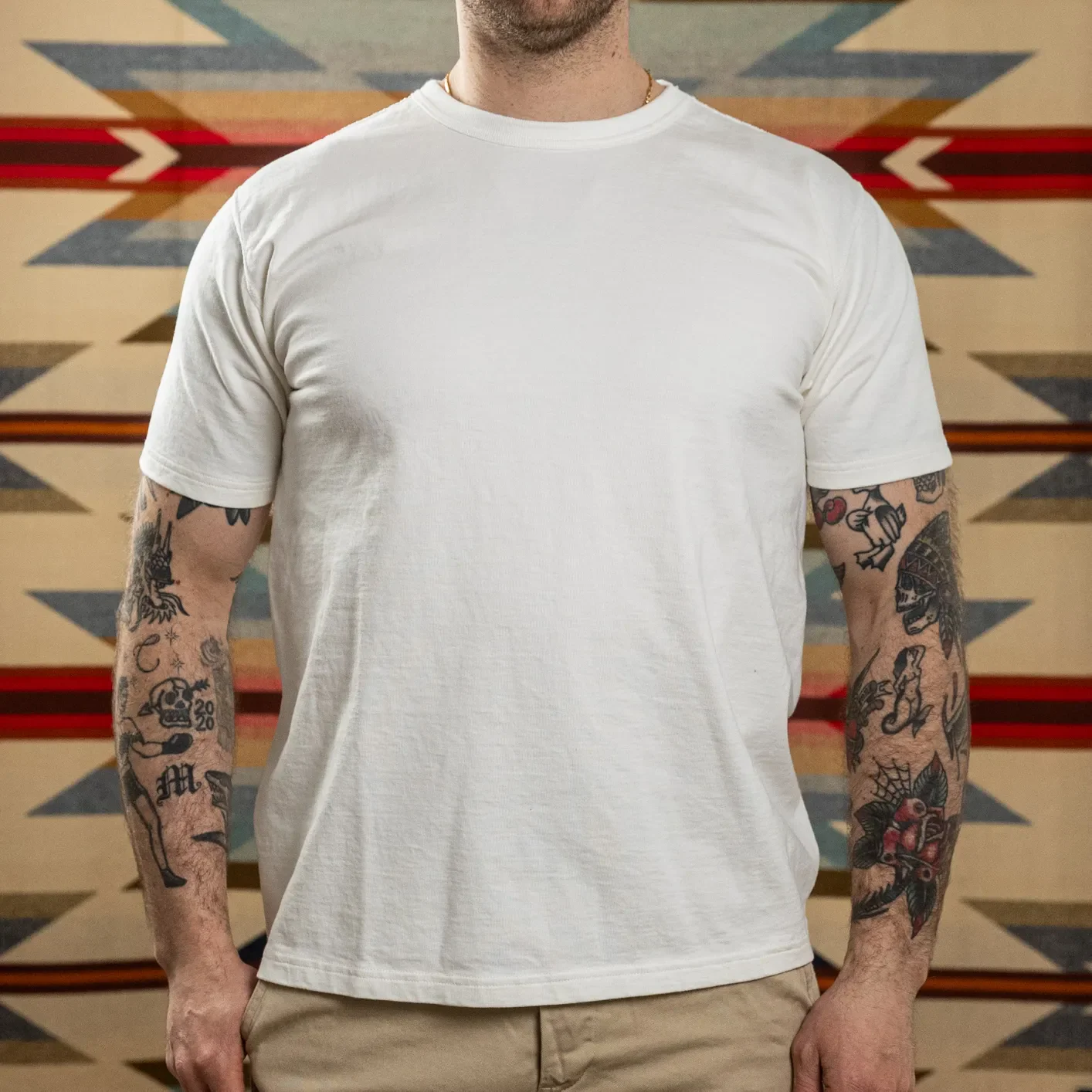 Studio D'Artisan 8173 Suvin Gold Loopwheeled T-Shirt – White