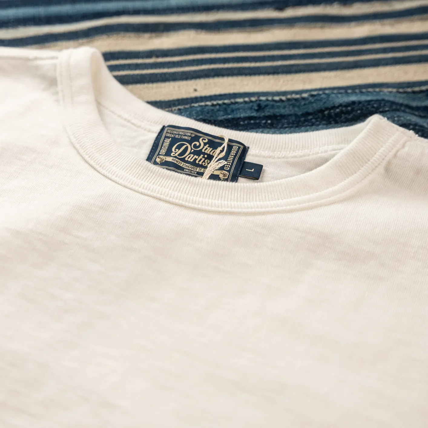 Studio D'Artisan 8173 Suvin Gold Loopwheeled T-Shirt – White - Image 2