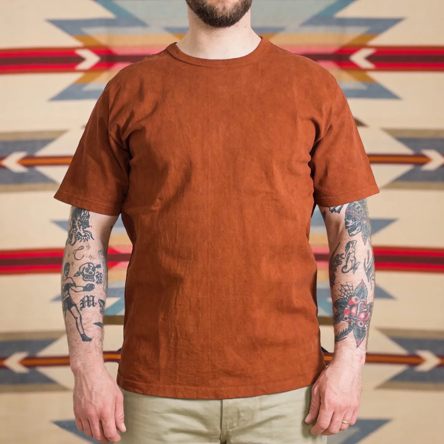 Studio D'Artisan 8198 ‘Amami Oshima’ Mud-Dyed Loopwheeled T-Shirt – Brown