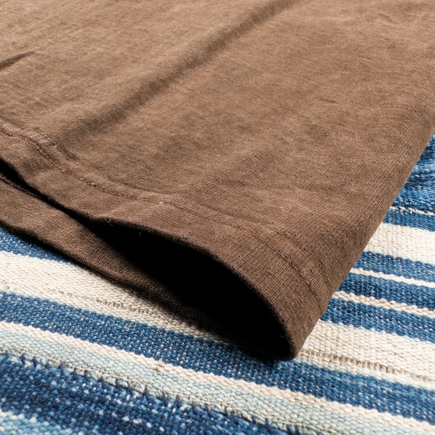 Studio D'Artisan 8198 ‘Amami Oshima’ Mud-Dyed Loopwheeled T-Shirt – Dark Brown - Image 4