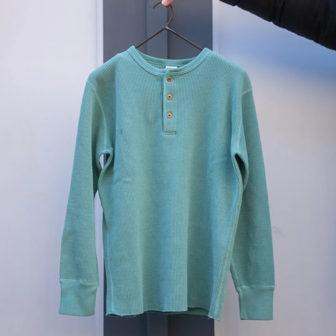 Studio D'Artisan 9937 Heavy Thermal Henley Longsleeve – Emerald - Image 5