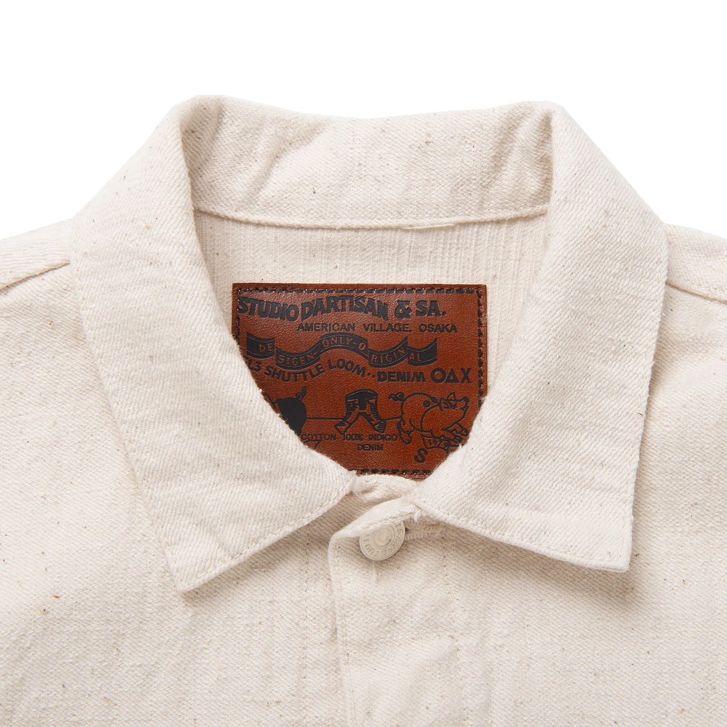 Studio D'Artisan SD-4101E 15oz GL3 Type I Selvedge Jacket – Ecru - Image 3