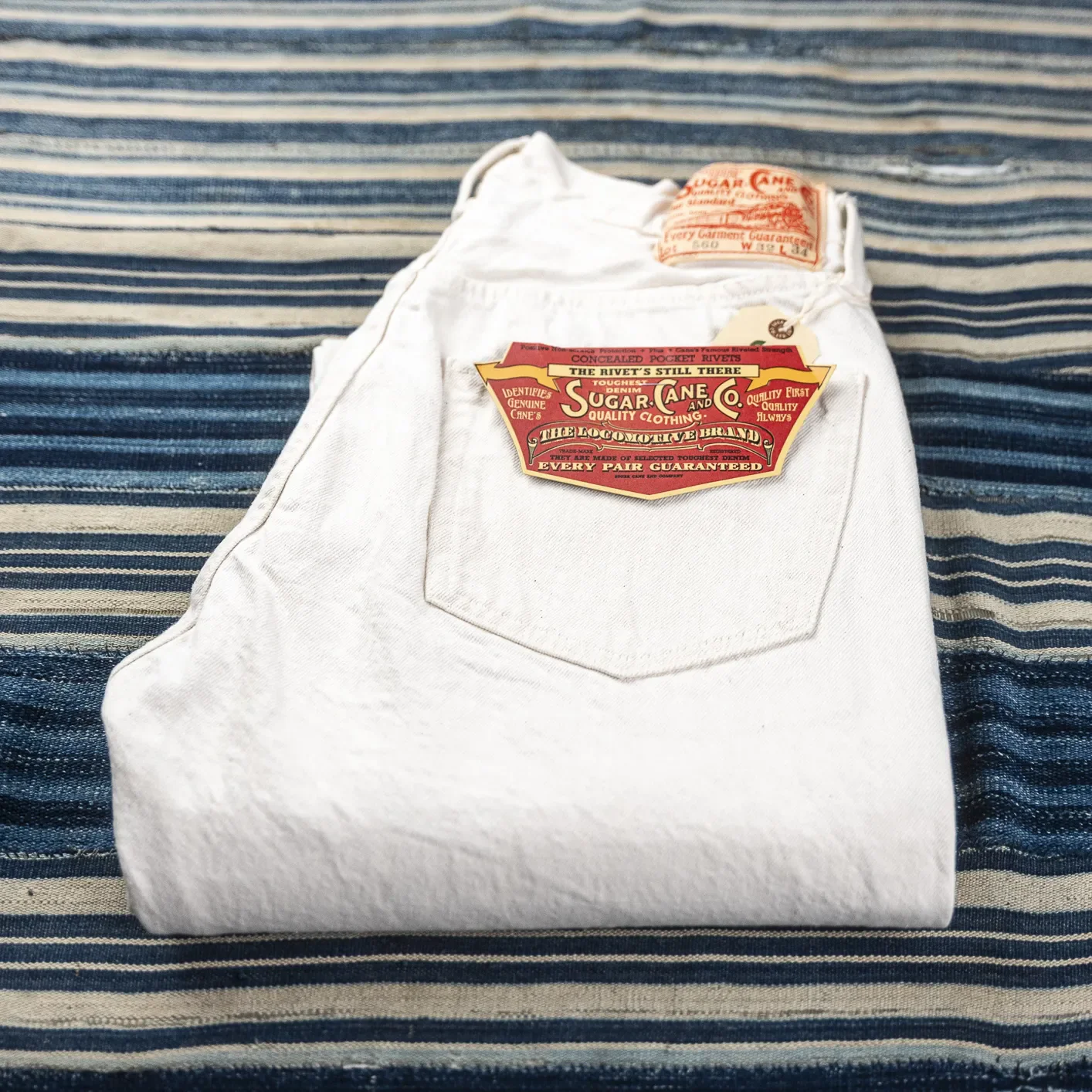Sugar Cane 13oz 1947 White Denim Selvedge Jeans - Off-White / Regular Straight - Image 3