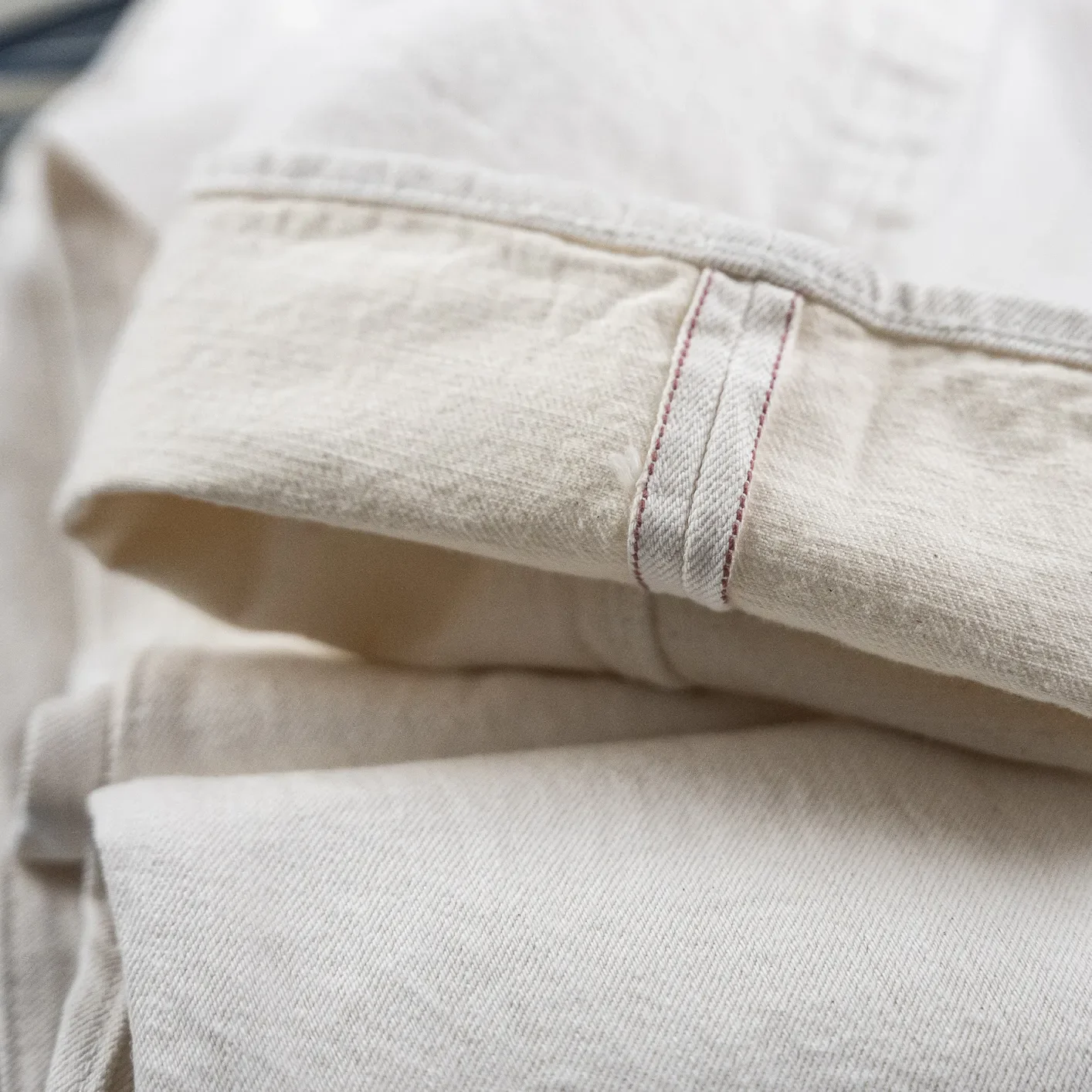 Sugar Cane 13oz 1947 White Denim Selvedge Jeans - Off-White / Regular Straight - Image 4