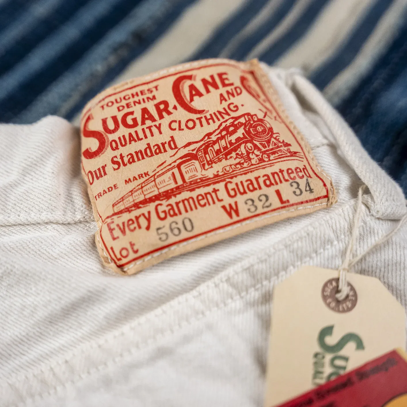 Sugar Cane 13oz 1947 White Denim Selvedge Jeans - Off-White / Regular Straight - Image 6