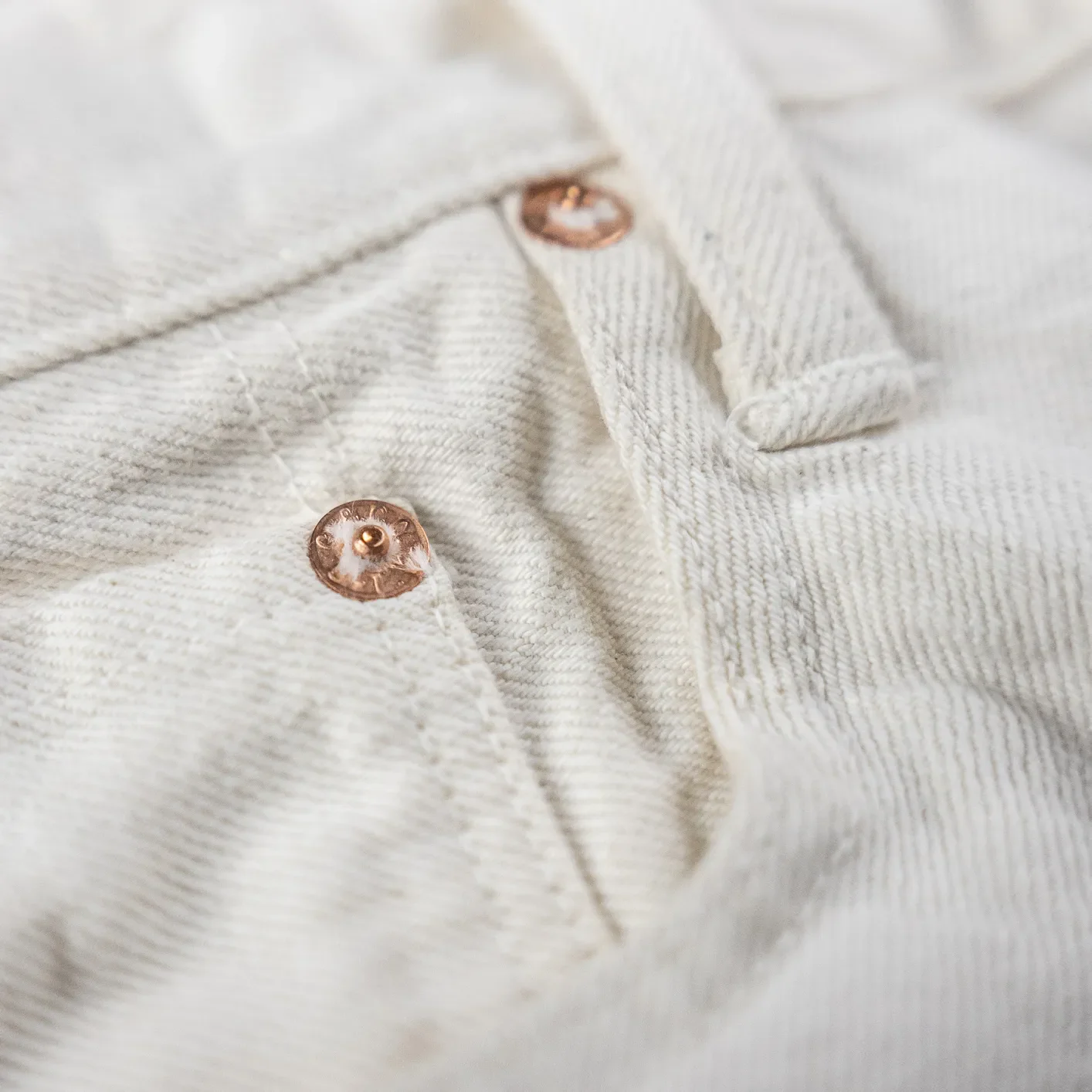Sugar Cane 13oz 1947 White Denim Selvedge Jeans - Off-White / Regular Straight - Image 7
