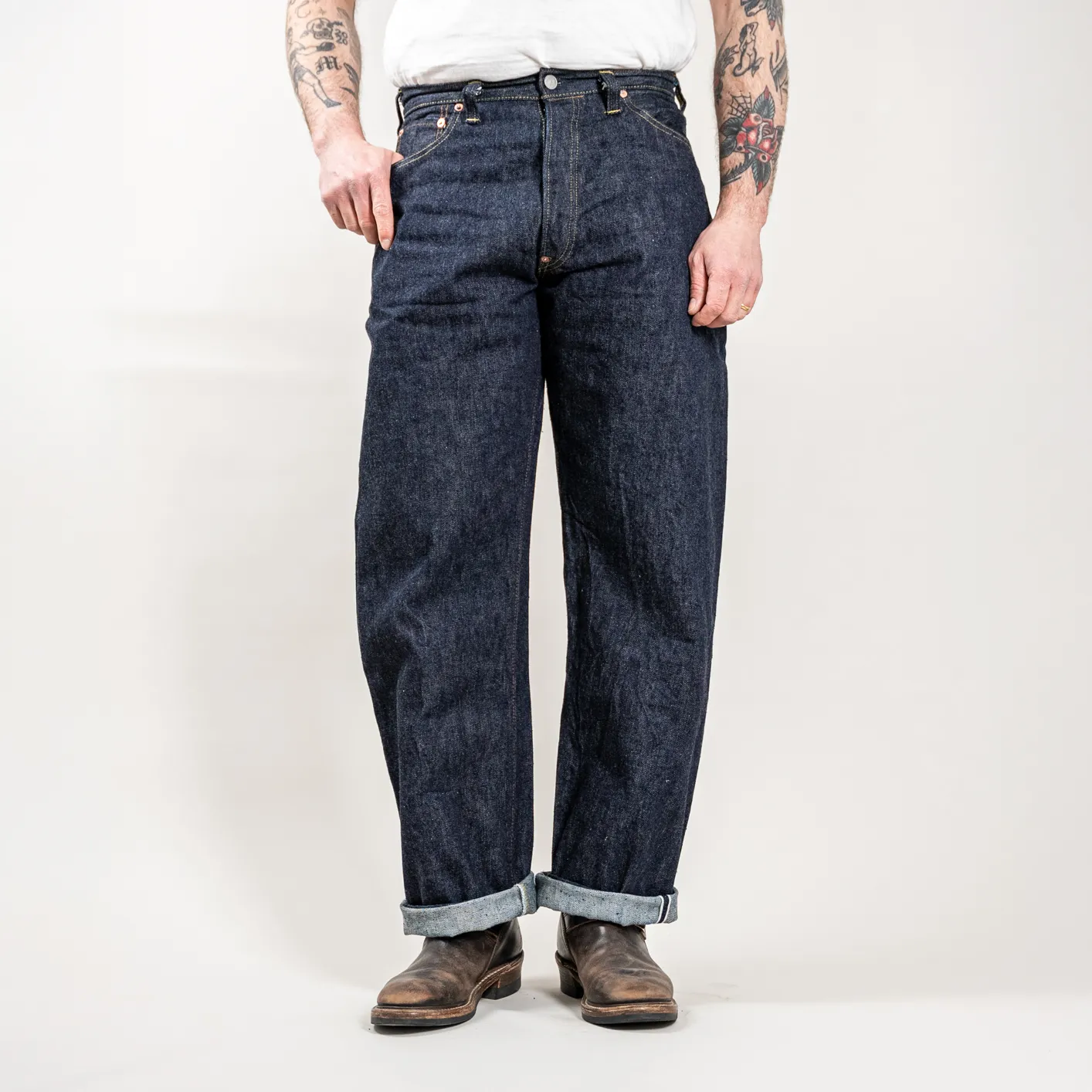 Sugar Cane 13oz ‘Standard Denim‘ 2025 Model Waist Overalls – Wide Straight