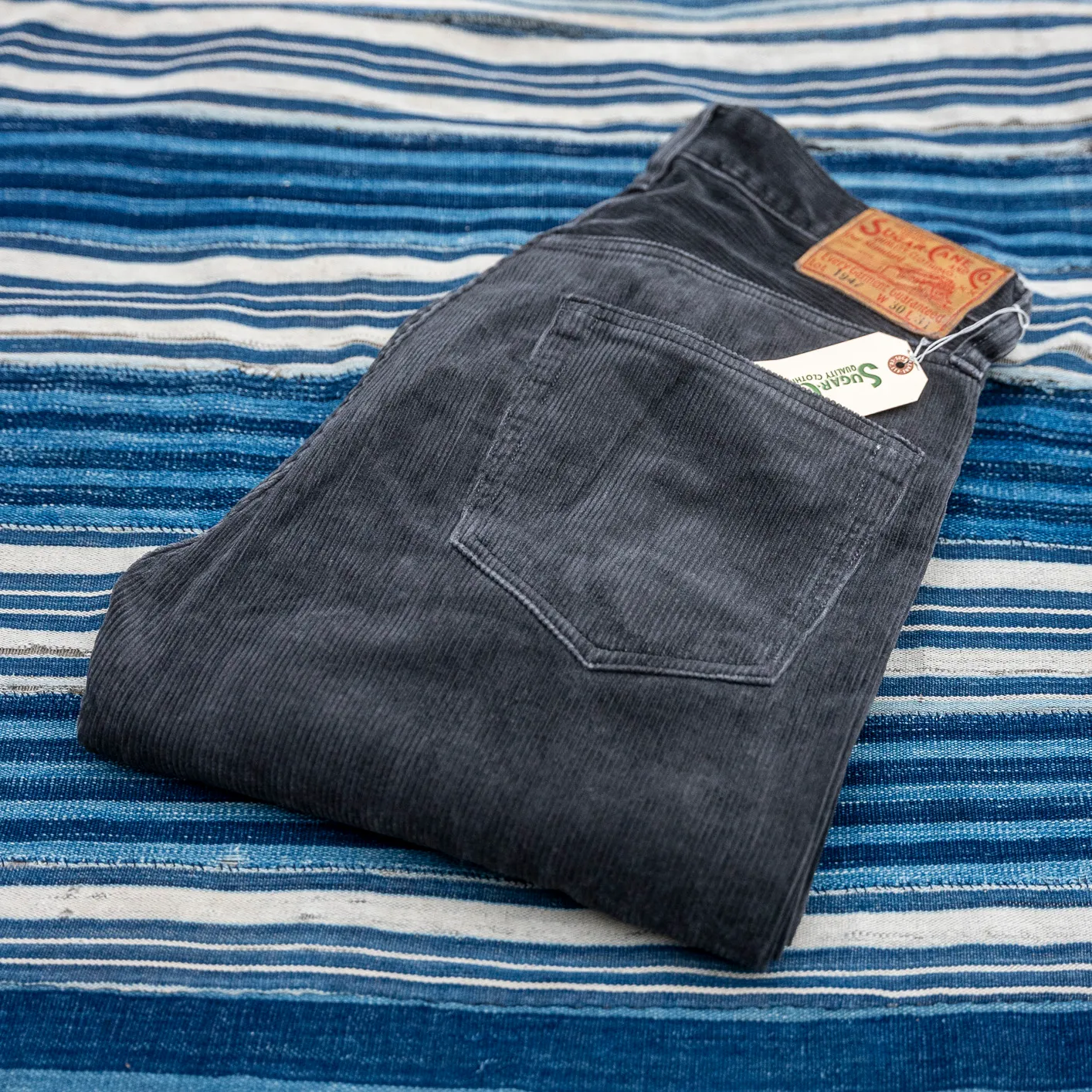 Sugar Cane 1947 9W Corduroy Pants – Aged Black / Classic Straight - Image 2