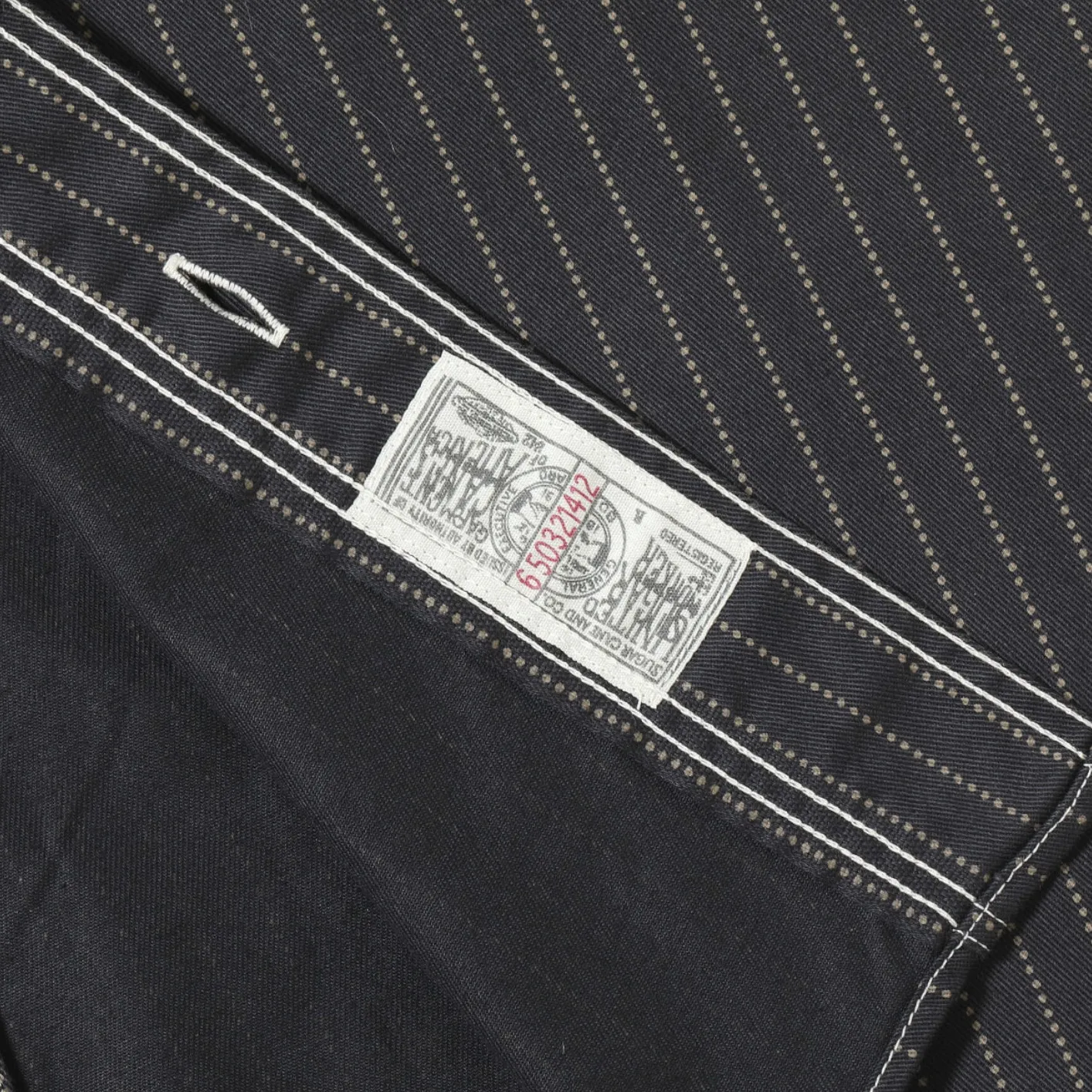 Sugar Cane ‘Fiction Romance’ 8.5oz Black Wabash Stripe Work Shirt – Sulfur Dyed - Image 11