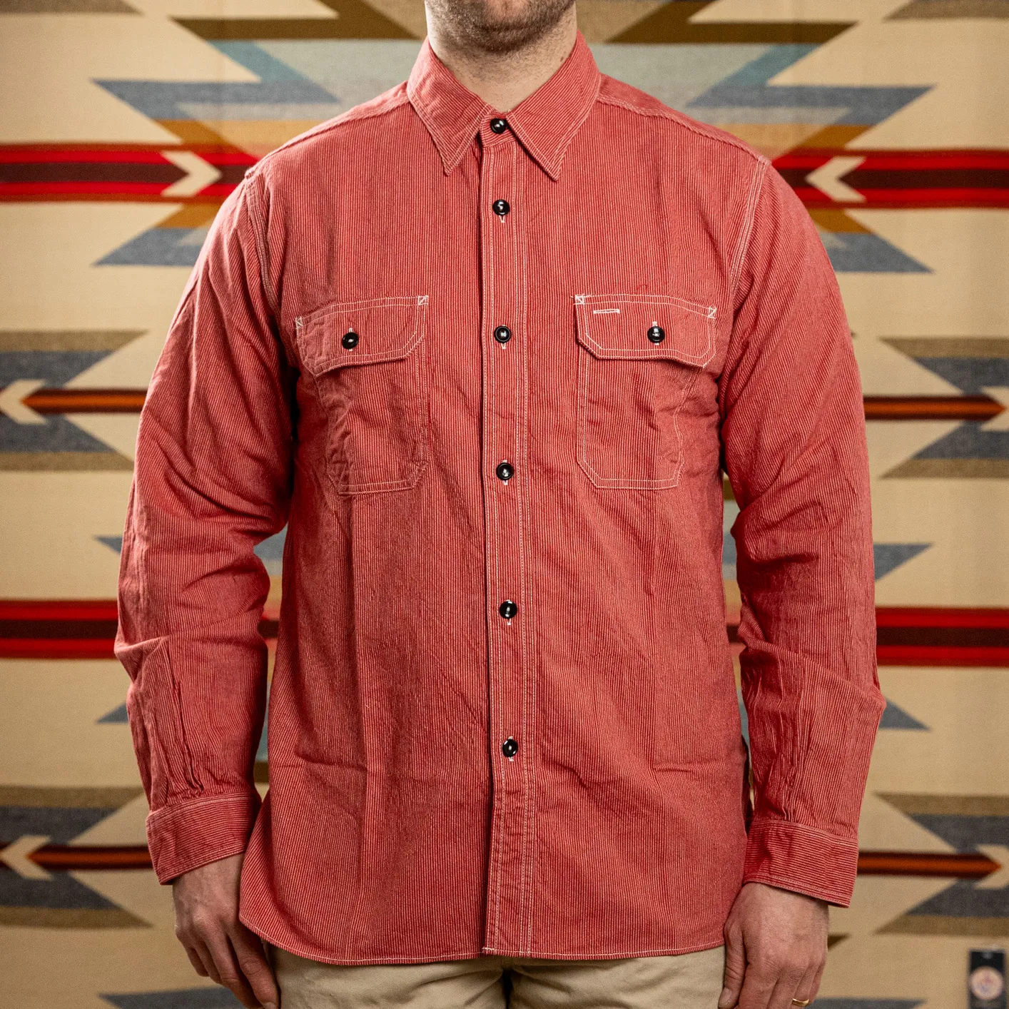 Sugar Cane Jean Corduroy Work Shirt – Red