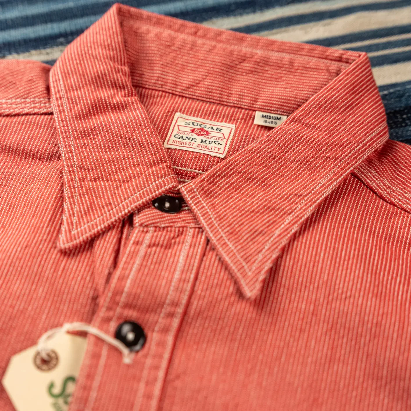 Sugar Cane Jean Corduroy Work Shirt – Red - Image 2